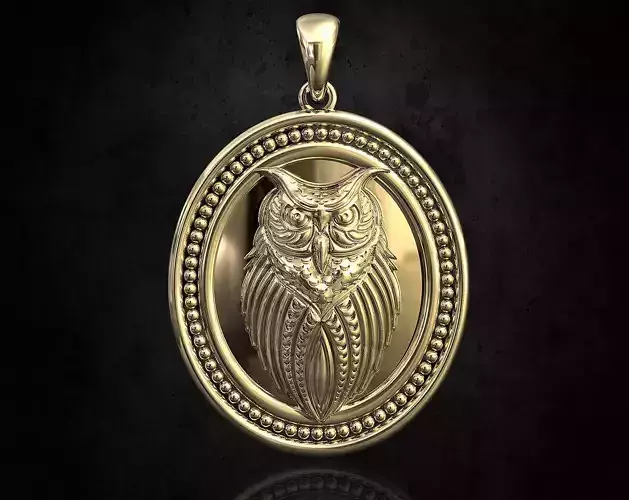 rough Owl pendant 3D print model