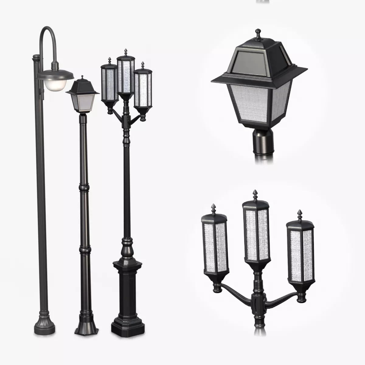 Street Lights - Historic District Bundle 3D Model Pack