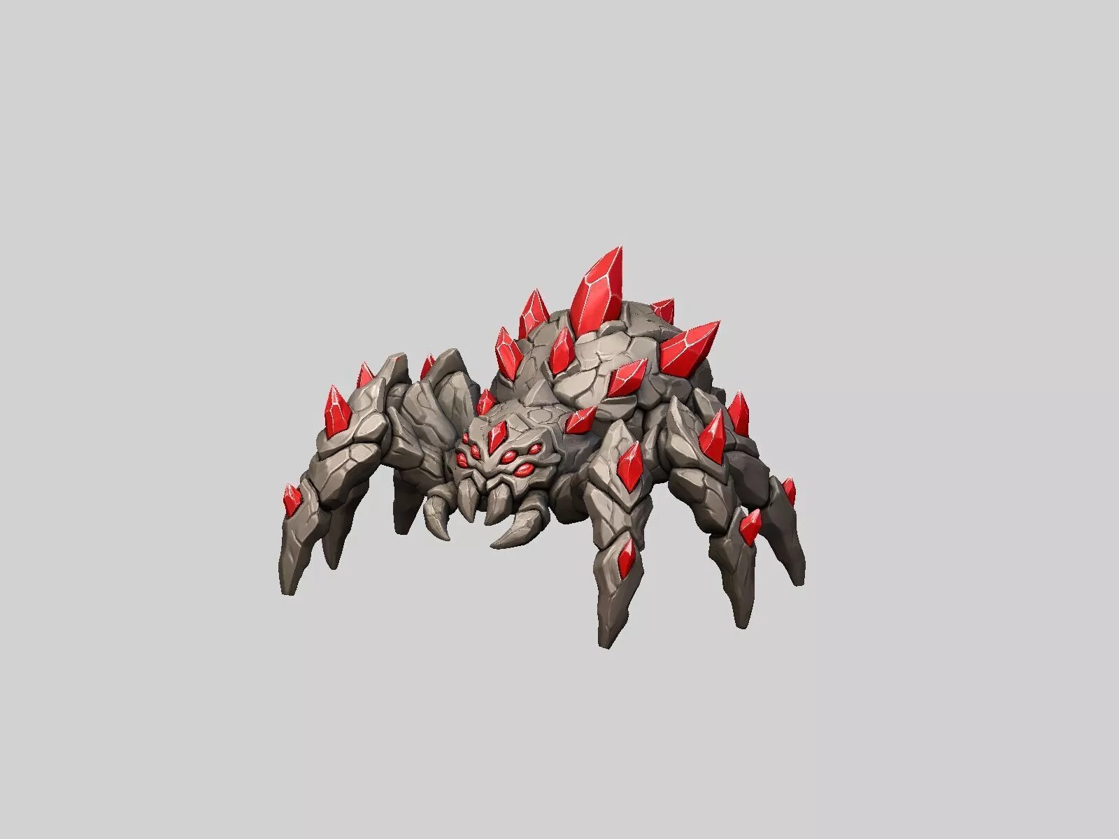 Ruby-Spined Stone Spider Fantasy Tabletop Miniature 3D Print 3D print model