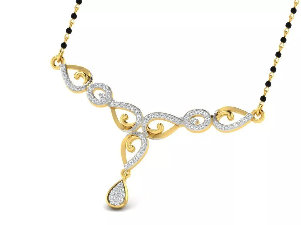 SILVER AND GOLD MANGALSUTRA 3D print model