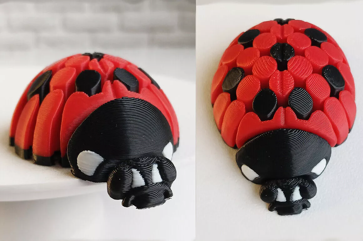 Articulated Ladybug Flexible Print-in-Place Fidget Toy 3D print model