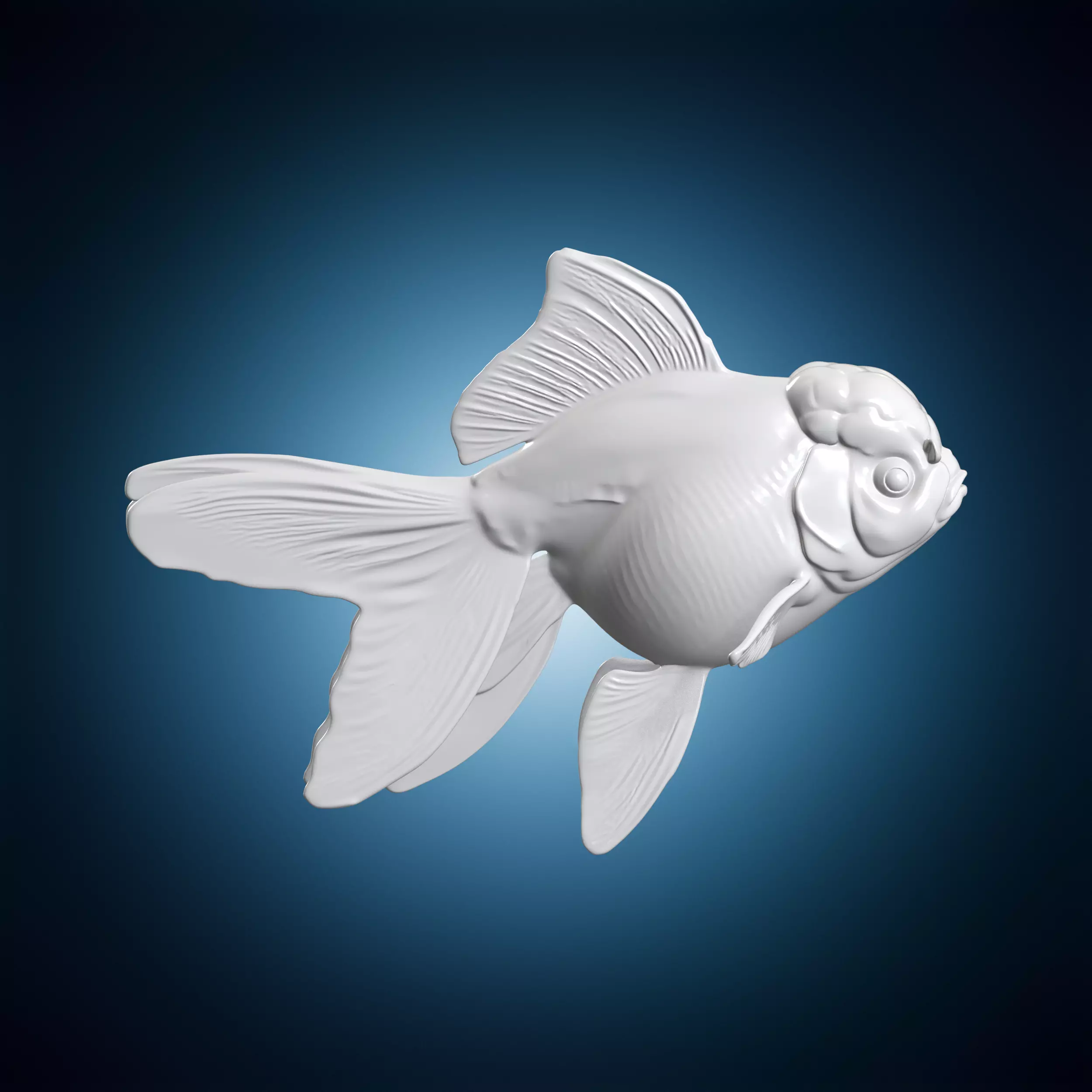 Oranda Fancy Goldfish Sculpture 3D Print Model 3D print model