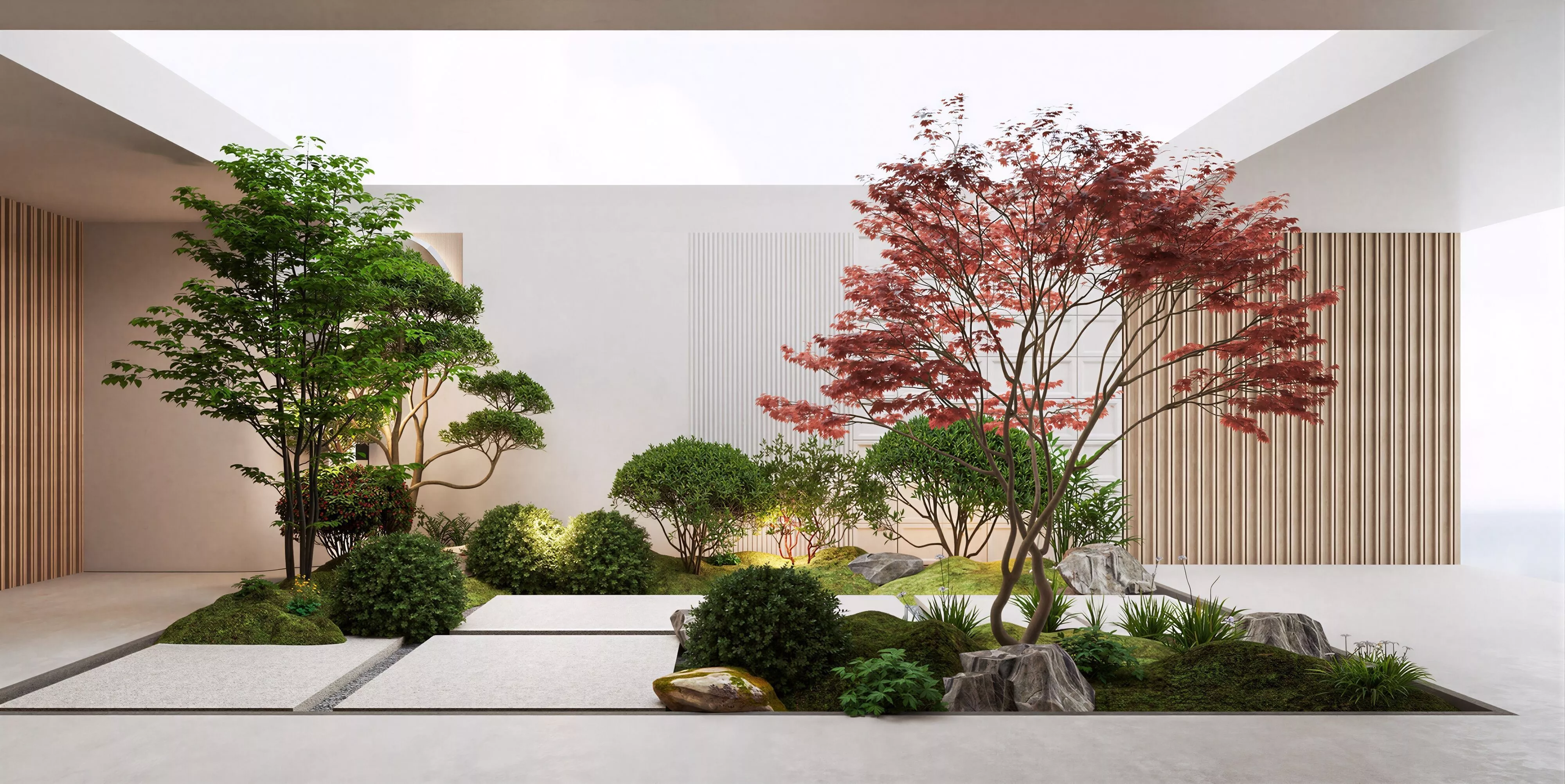 Japanese Zen Tea Garden Landscape 3D Model 3D model