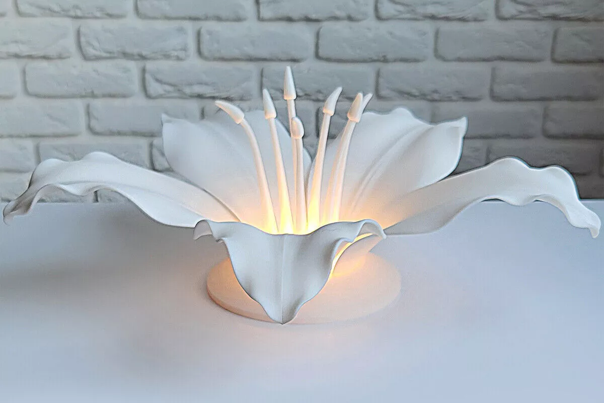 Lily Flower LED Night Light Decorative Floral Lamp 3D print model