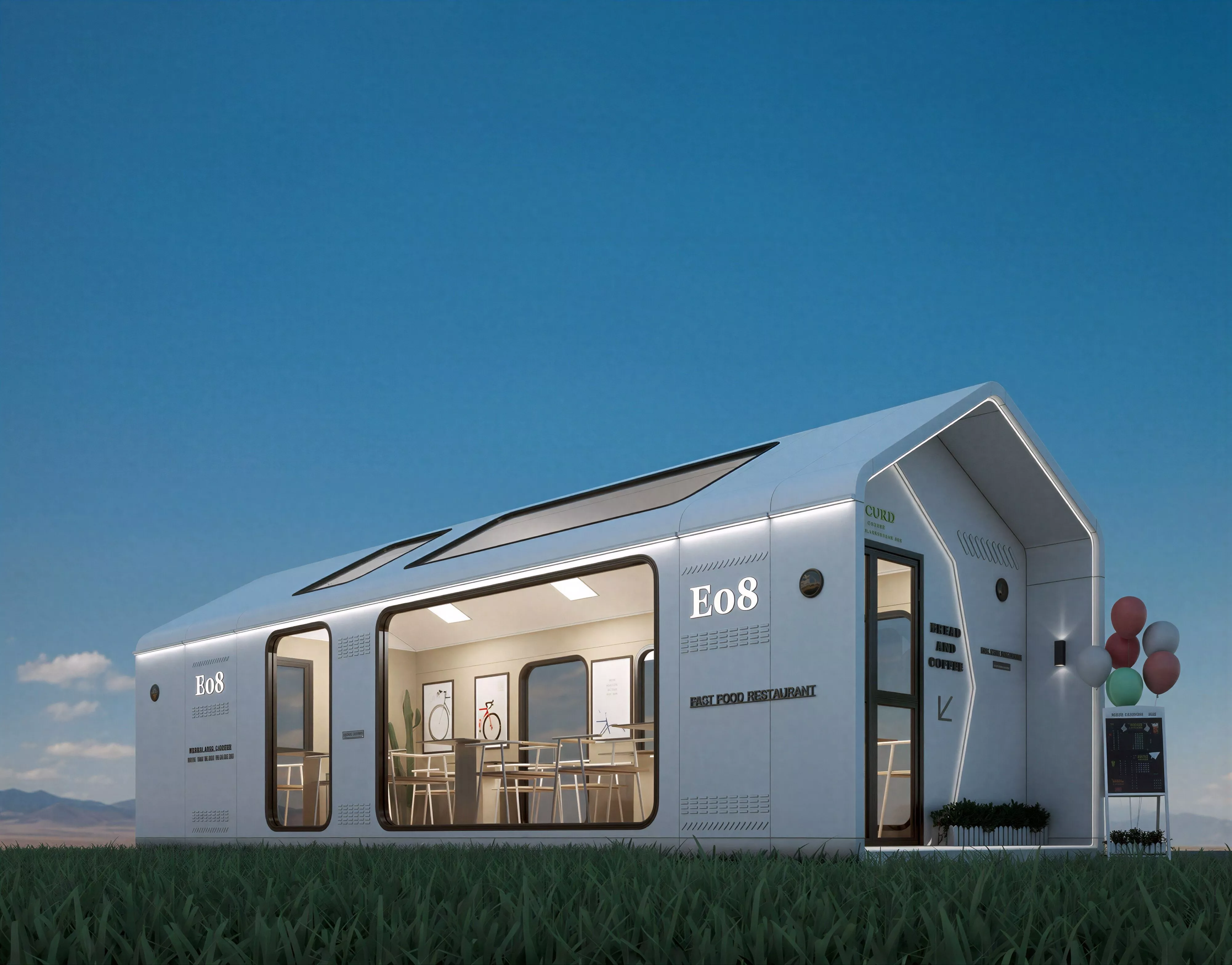 Prefab Container Fast Food Kiosk Pop-Up Shop 3D Model 3D model