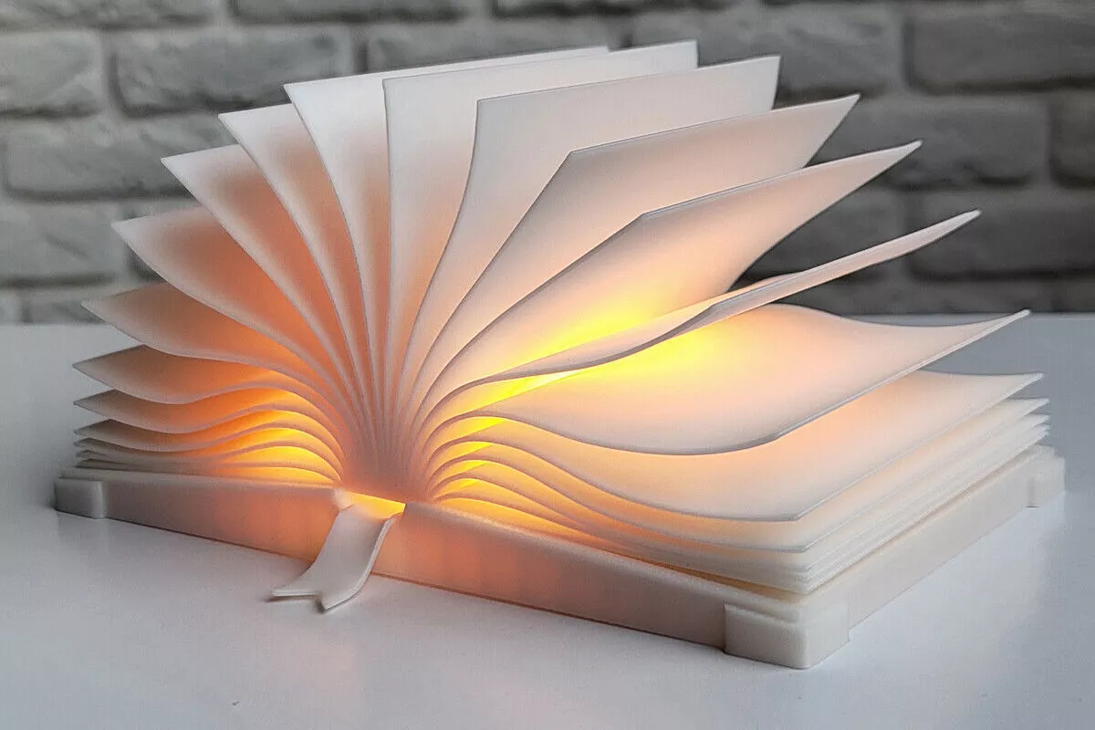 Open Book LED Night Light Decorative Literary Lamp 3D print model