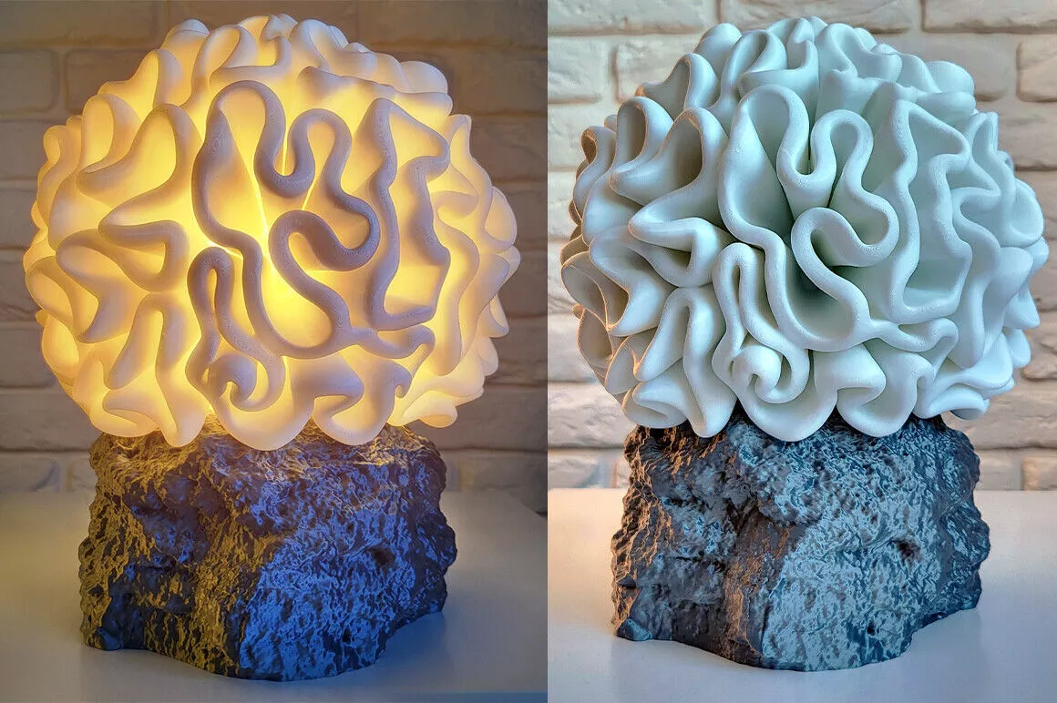 Coral Night Lamp Modular 3D Printable Light for E27 Bulb 3D print model