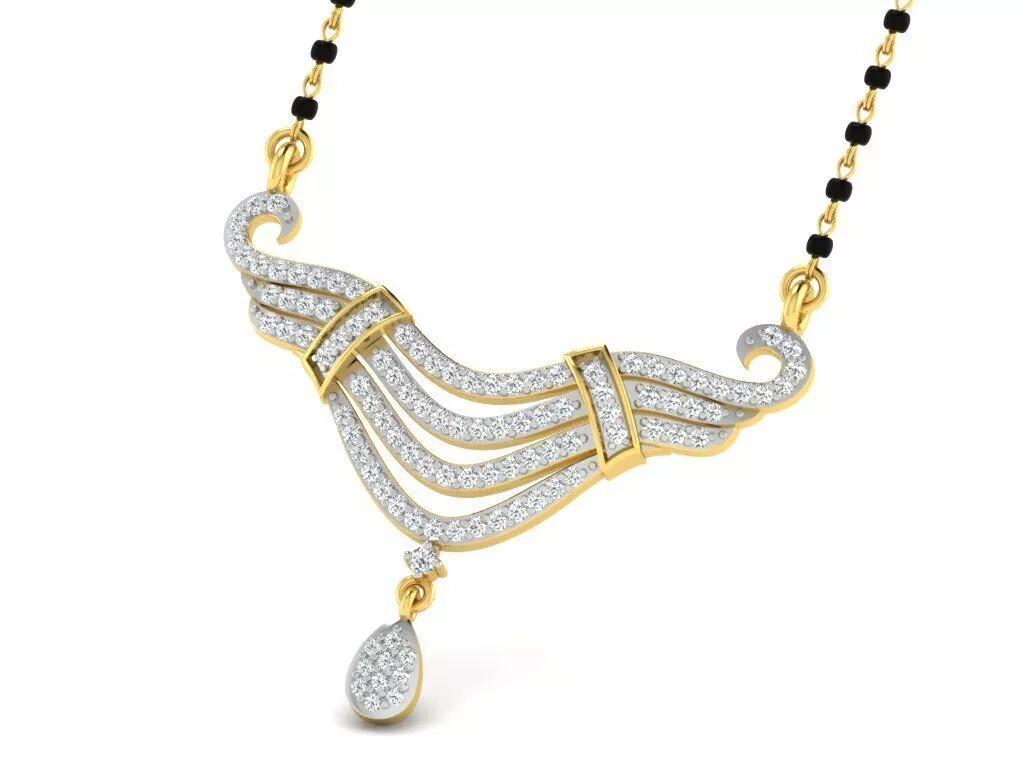 SILVER AND GOLD MANGALSUTRA 3D print model