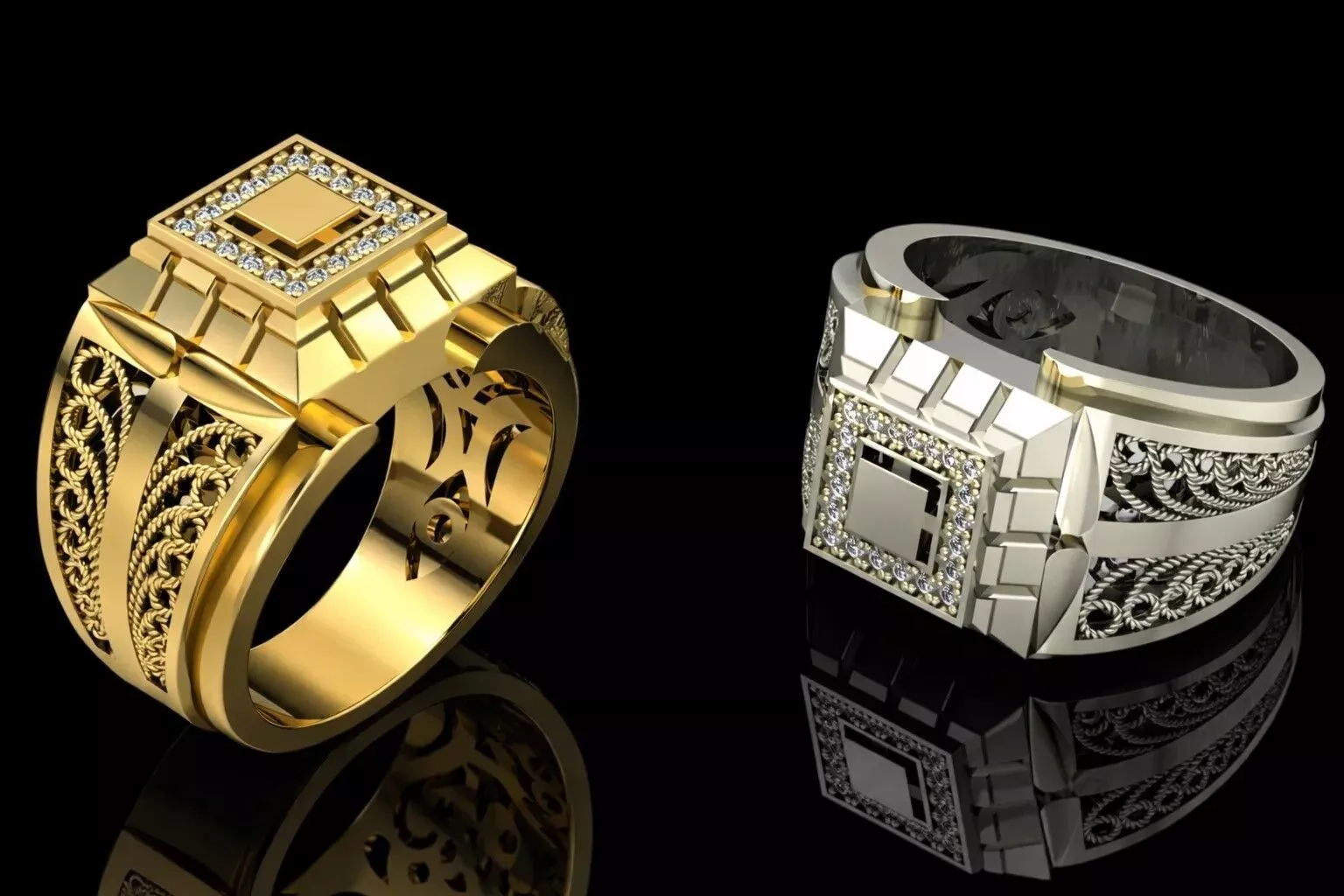 Mens Ring Luxury Jewelry 3D print model