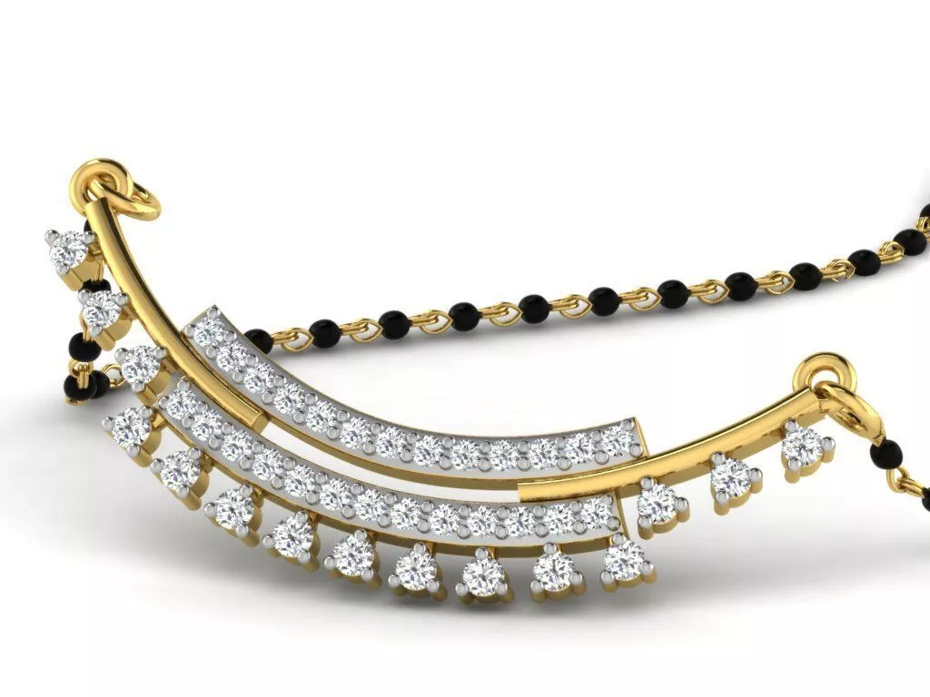 SILVER AND GOLD MANGALSUTRA 3D print model