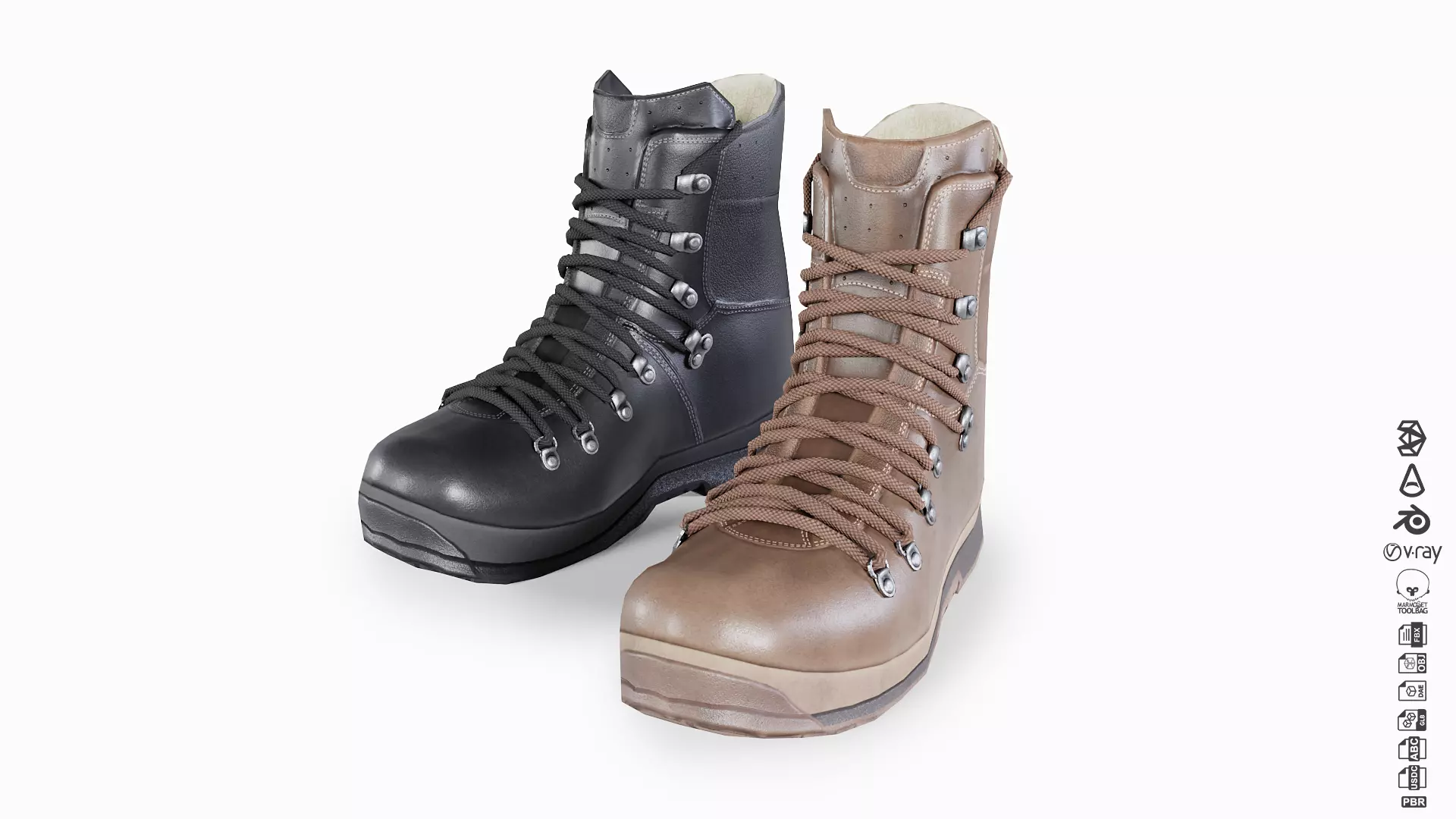 Altberg Military Ops - Tactical Combat Boots Low-poly 3D model