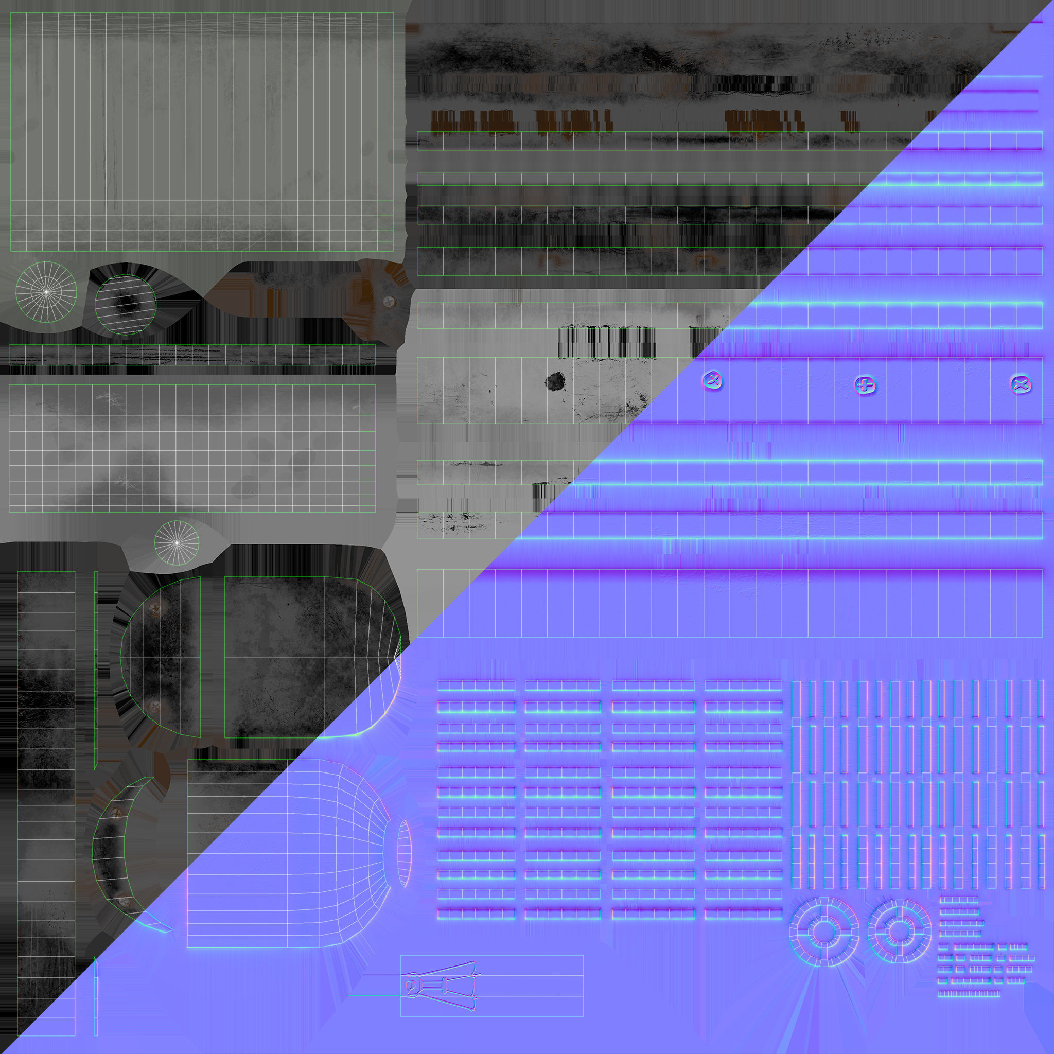 Industrial Cage Light Collection Game Ready PBR Textures Low-poly 3D model_20