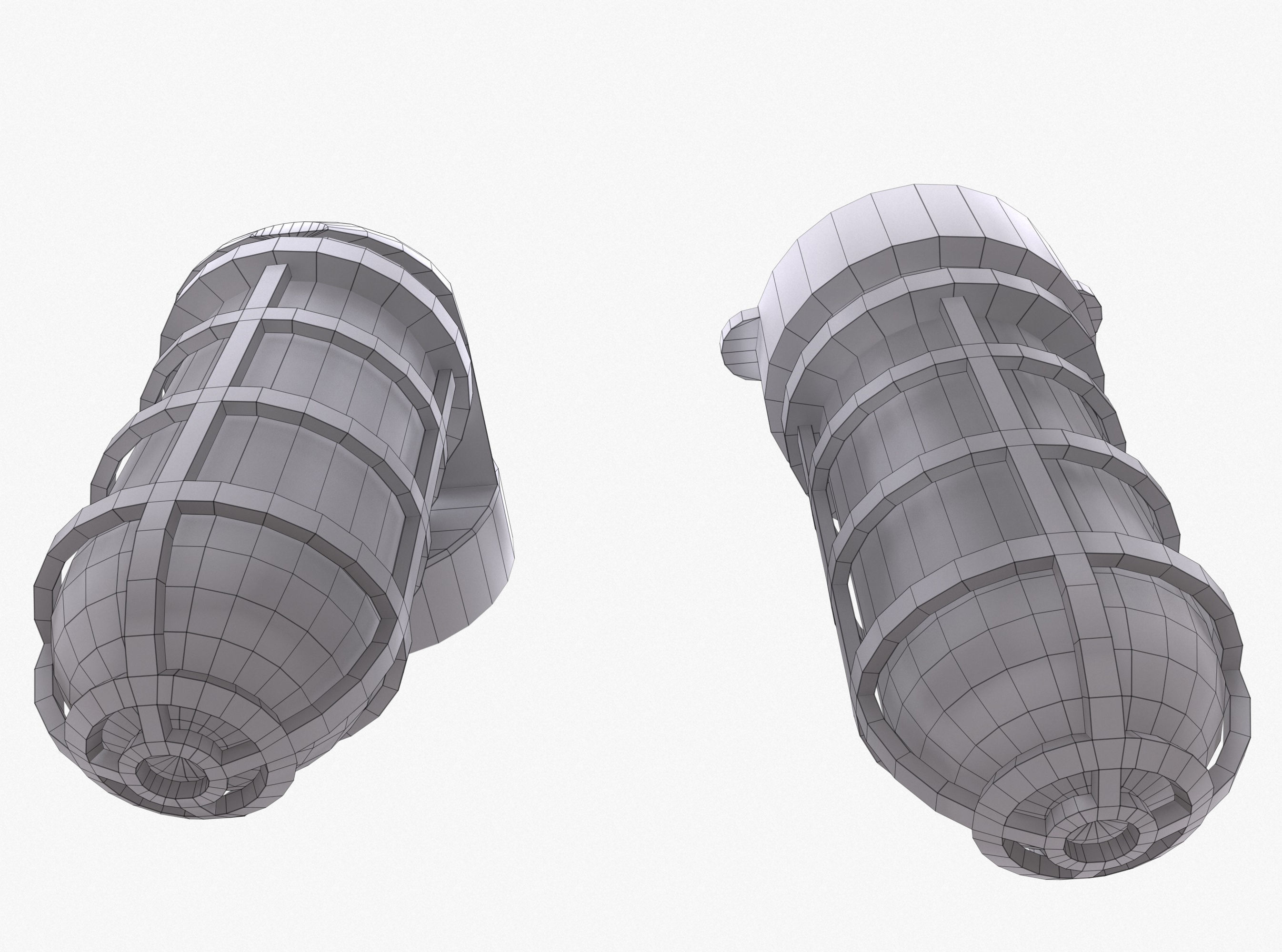 Industrial Cage Light Collection Game Ready PBR Textures Low-poly 3D model_16