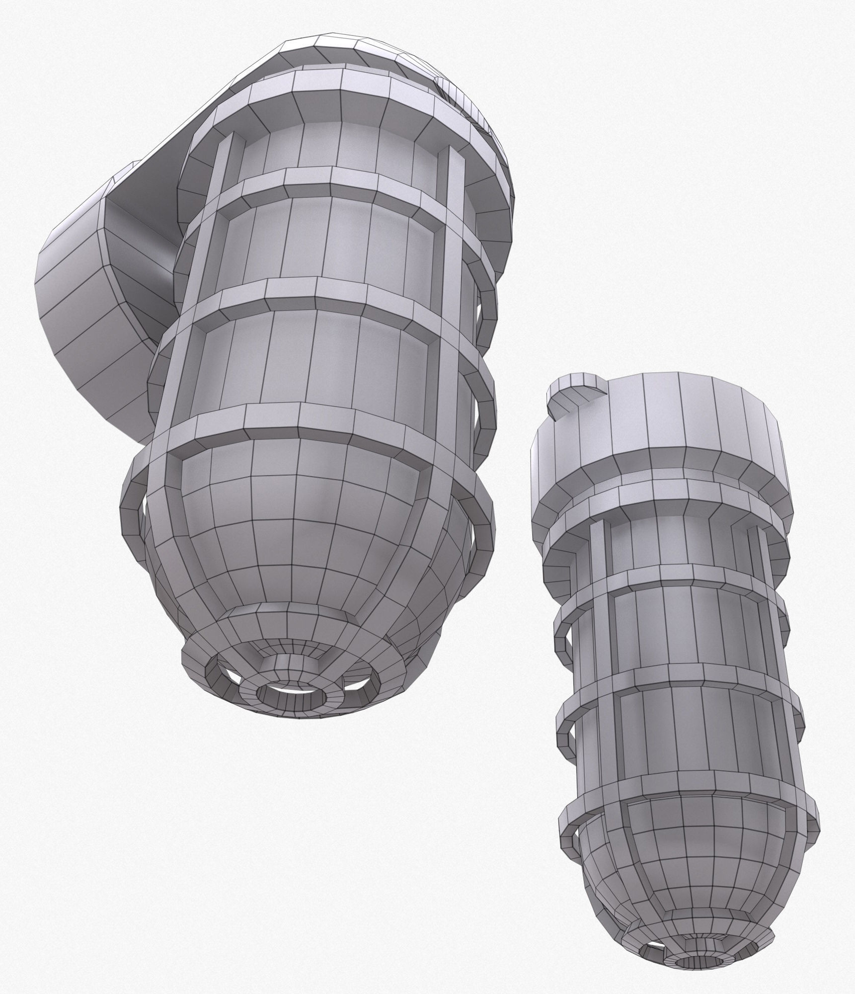 Industrial Cage Light Collection Game Ready PBR Textures Low-poly 3D model_15