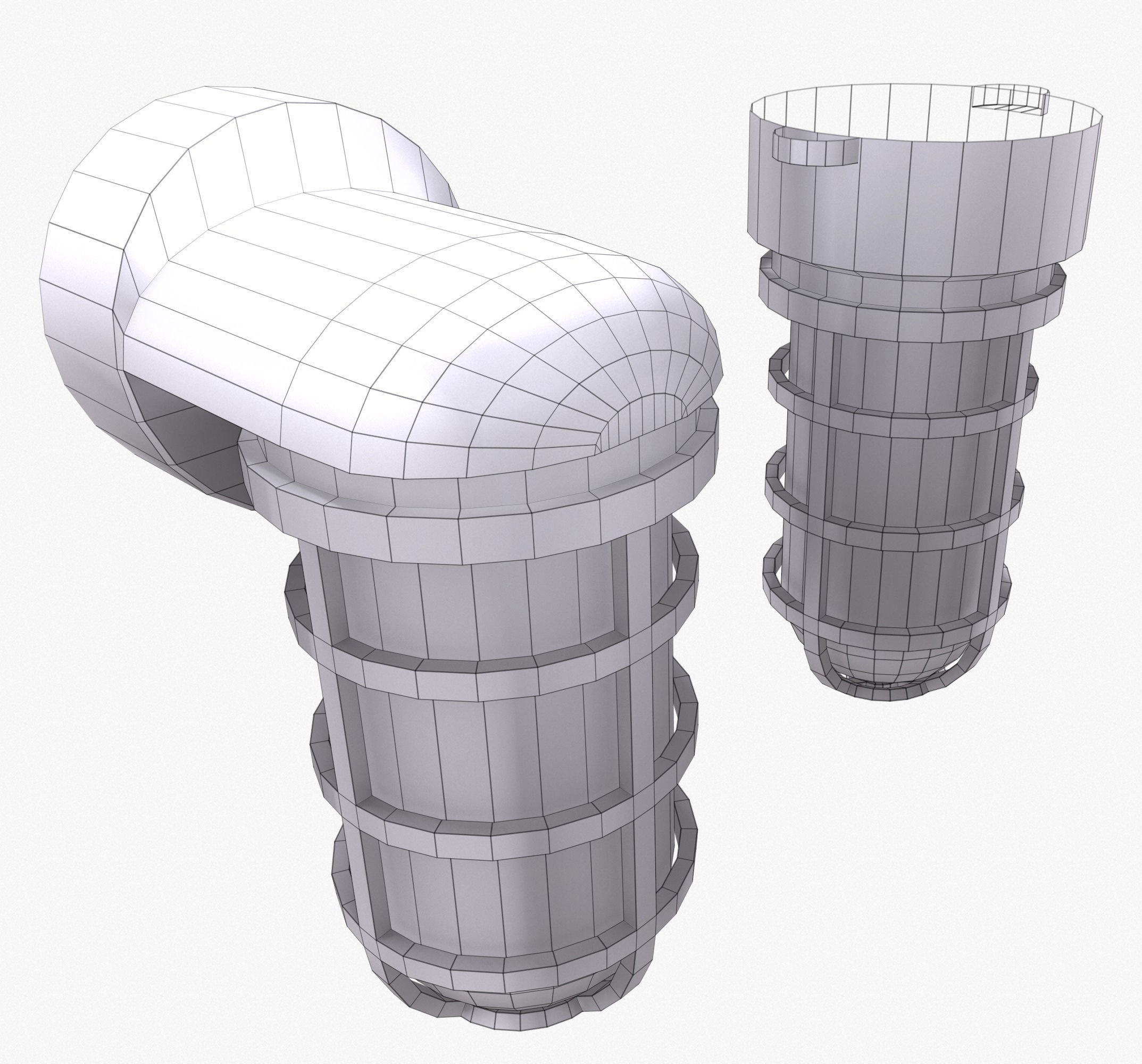 Industrial Cage Light Collection Game Ready PBR Textures Low-poly 3D model_14