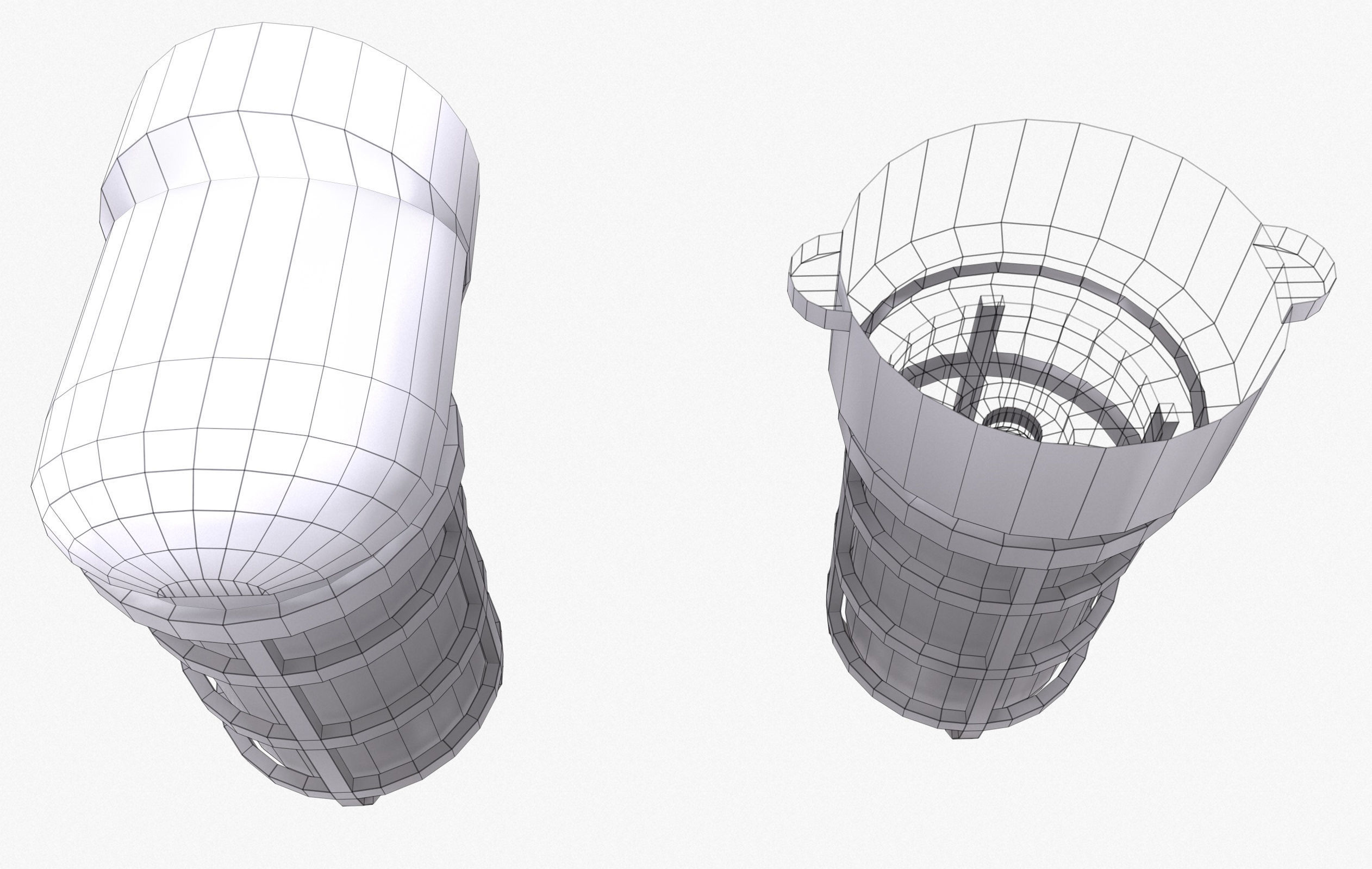 Industrial Cage Light Collection Game Ready PBR Textures Low-poly 3D model_18