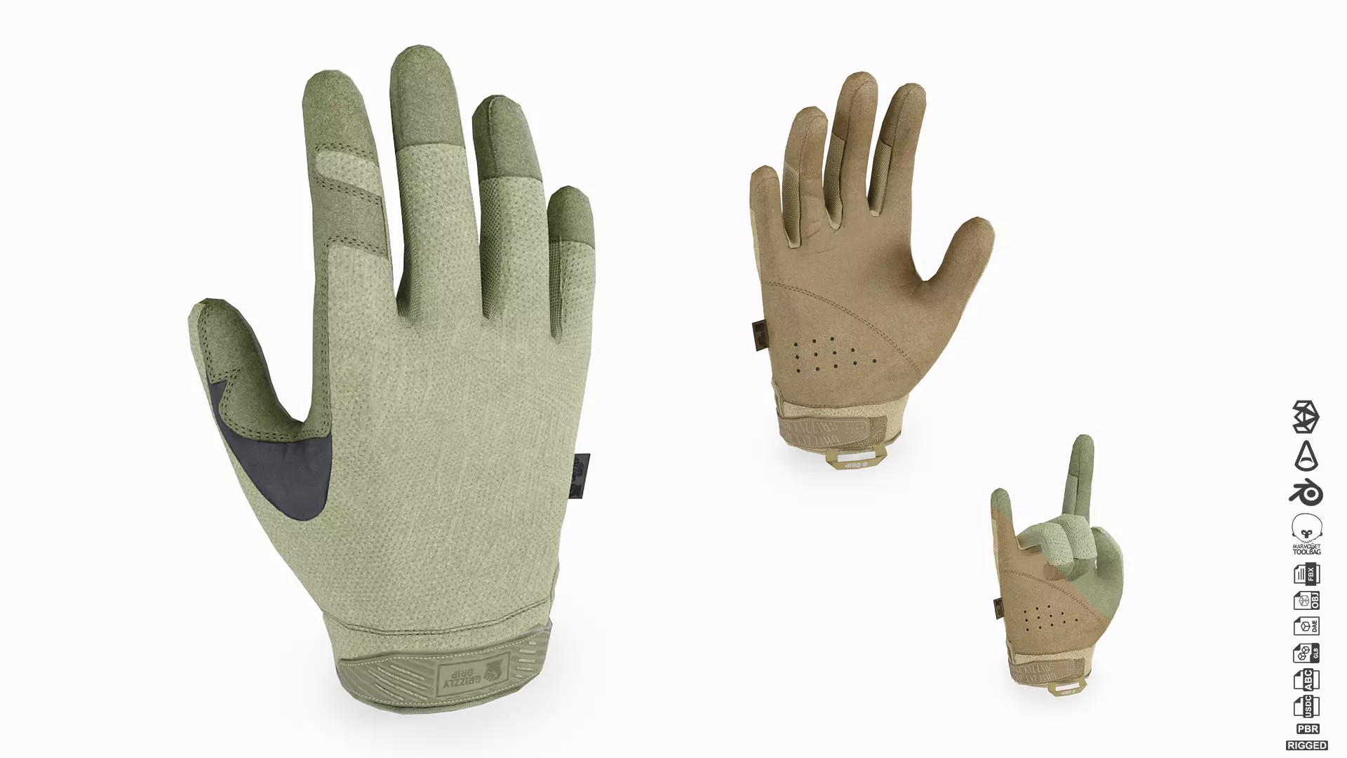 Mechanix Original - Tactical Gloves Low-poly 3D model