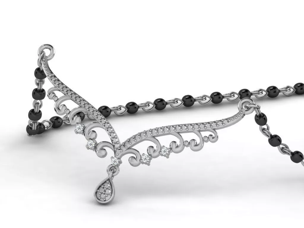SILVER AND GOLD MANGALSUTRA 3D print model