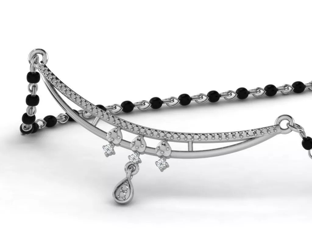 SILVER AND GOLD MANGALSUTRA 3D print model