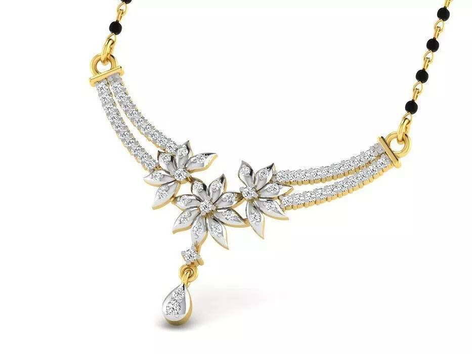 SILVER AND GOLD MANGALSUTRA 3D print model