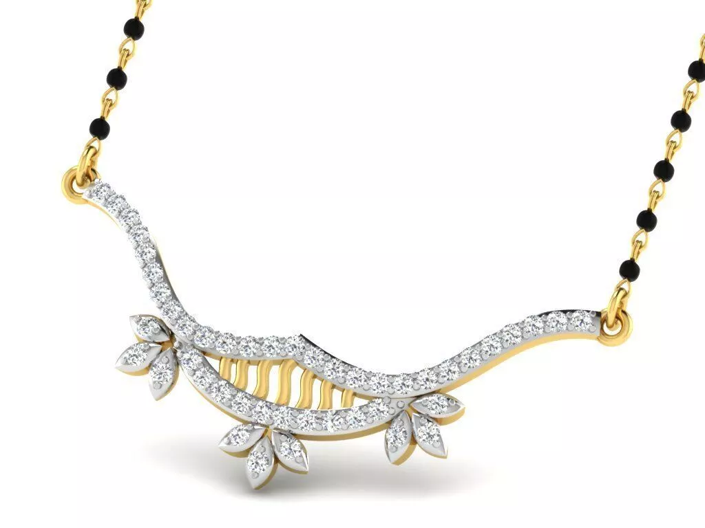 SILVER AND GOLD MANGALSUTRA 3D print model