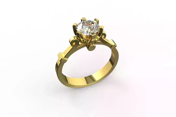 WHITE DIAMOND VINTAGE STYLE ENGAGEMENT RING