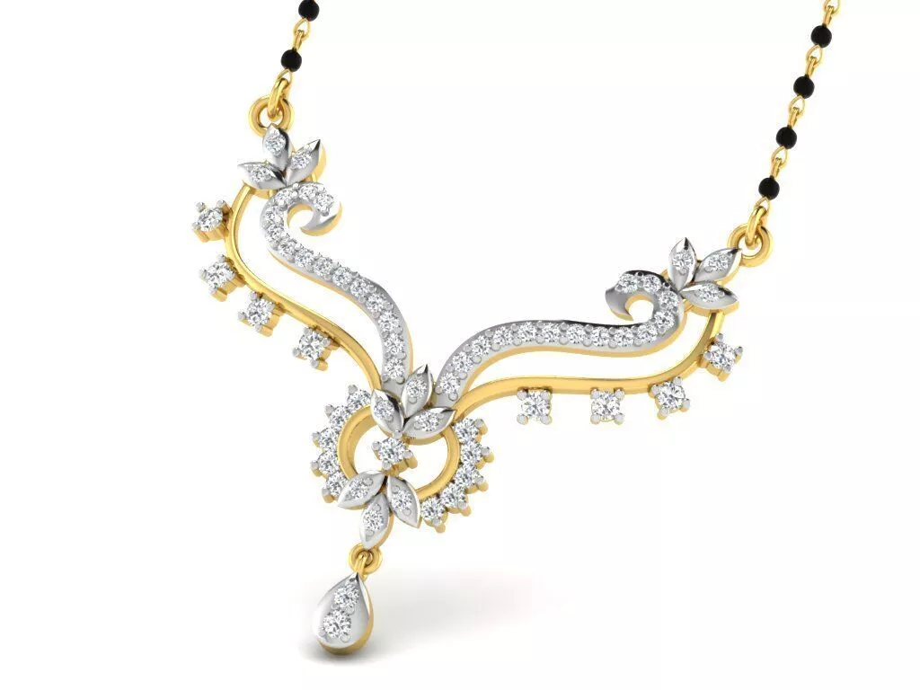 SILVER AND GOLD MANGALSUTRA 3D print model