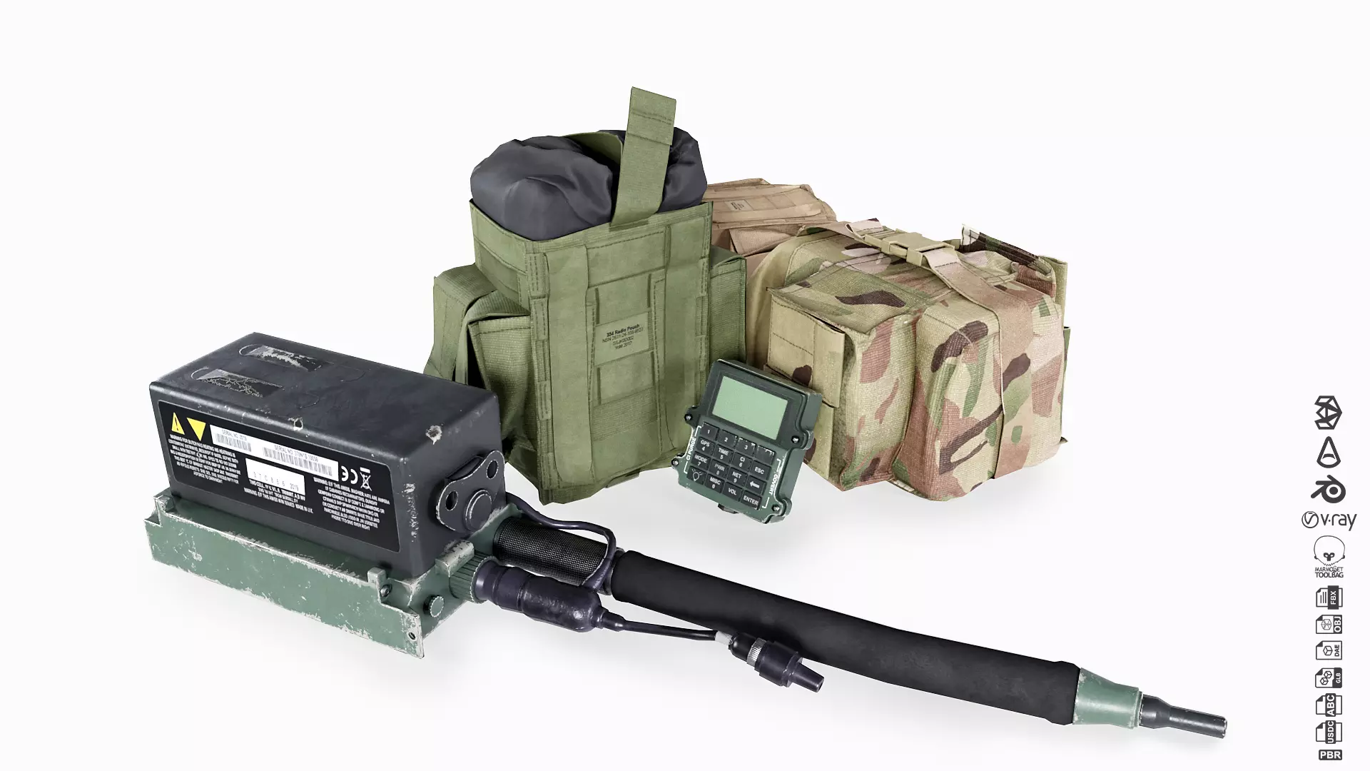 Bowman PRC 354 Radio - Molle Pouch Low-poly 3D model