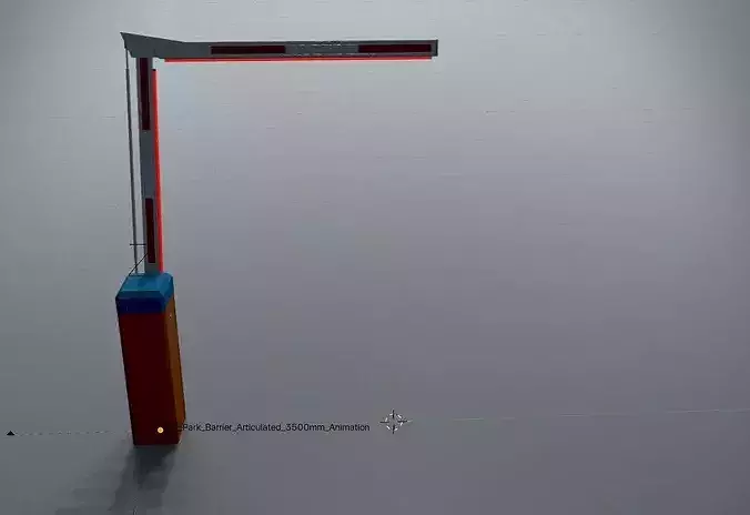 Electromechanical barrier with articulated joint 3500mm Animated