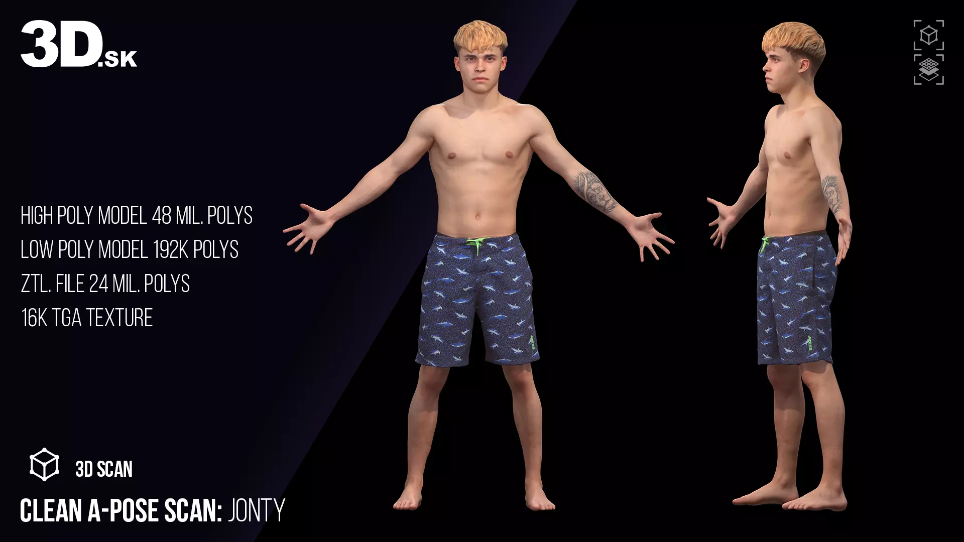 Clean A Pose Scan Jonty Swimwear 3D model