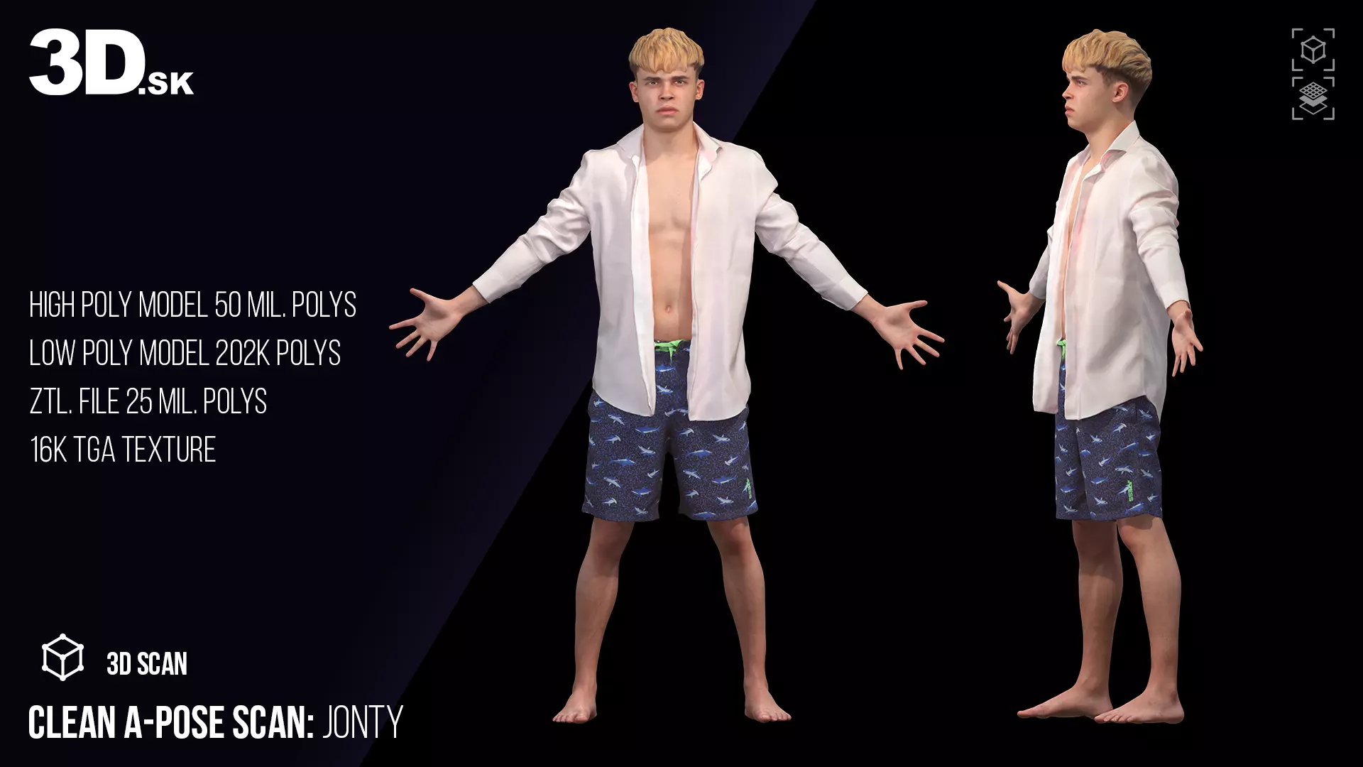 Clean A Pose Scan Jonty Swimwear 3D model