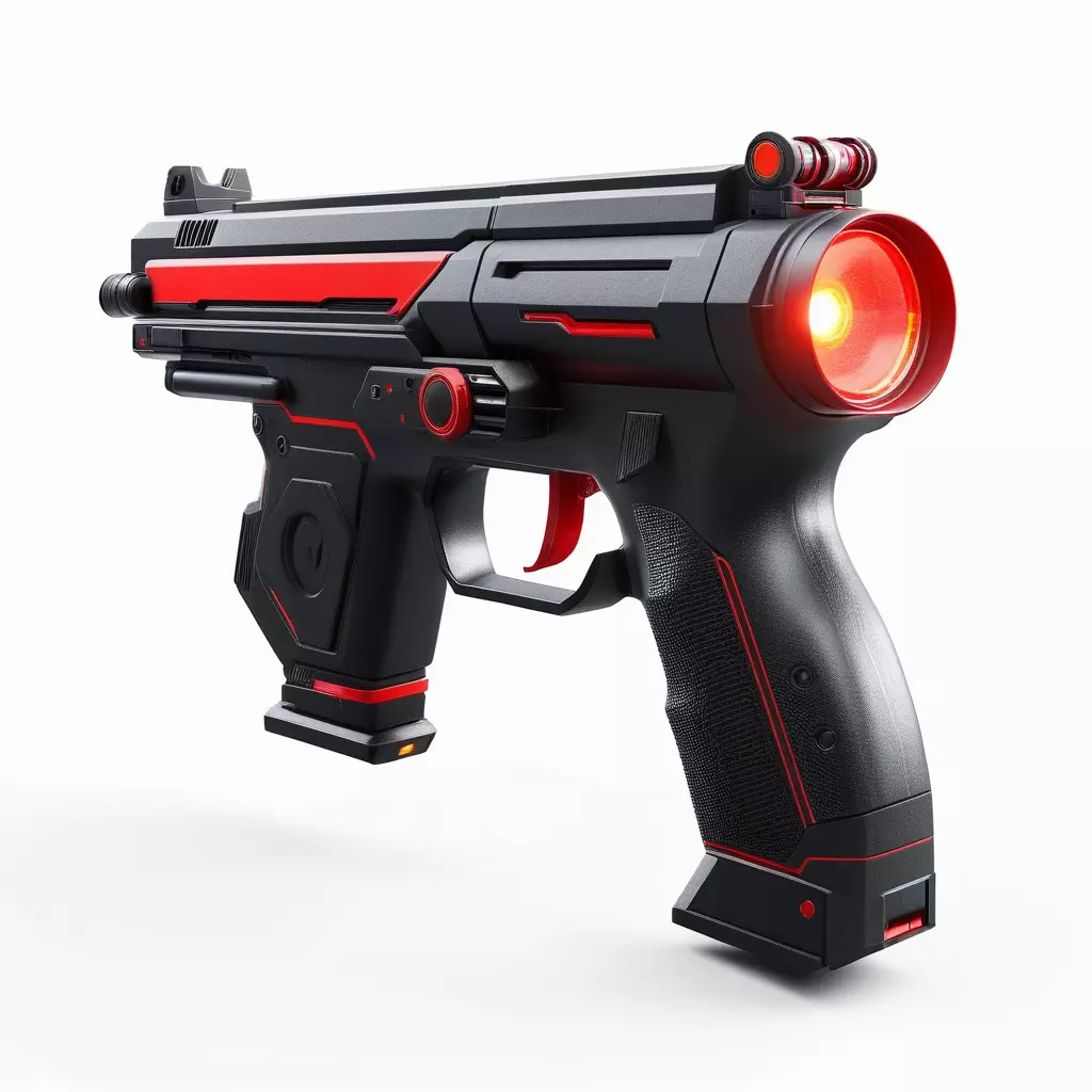 Futuristic Blaster Pistol with Red Sight 3D model