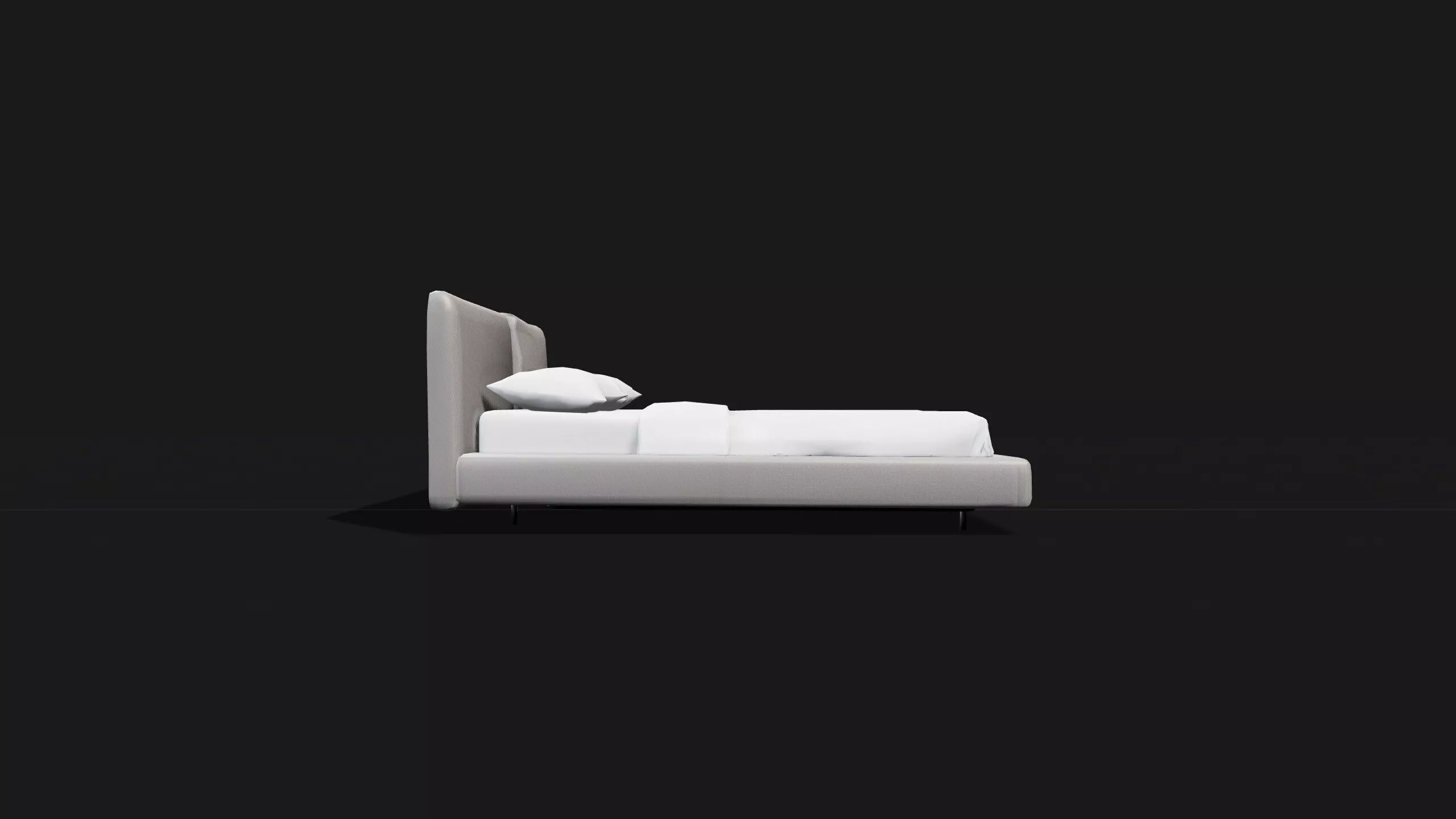 Modern bed Free low-poly 3D model
