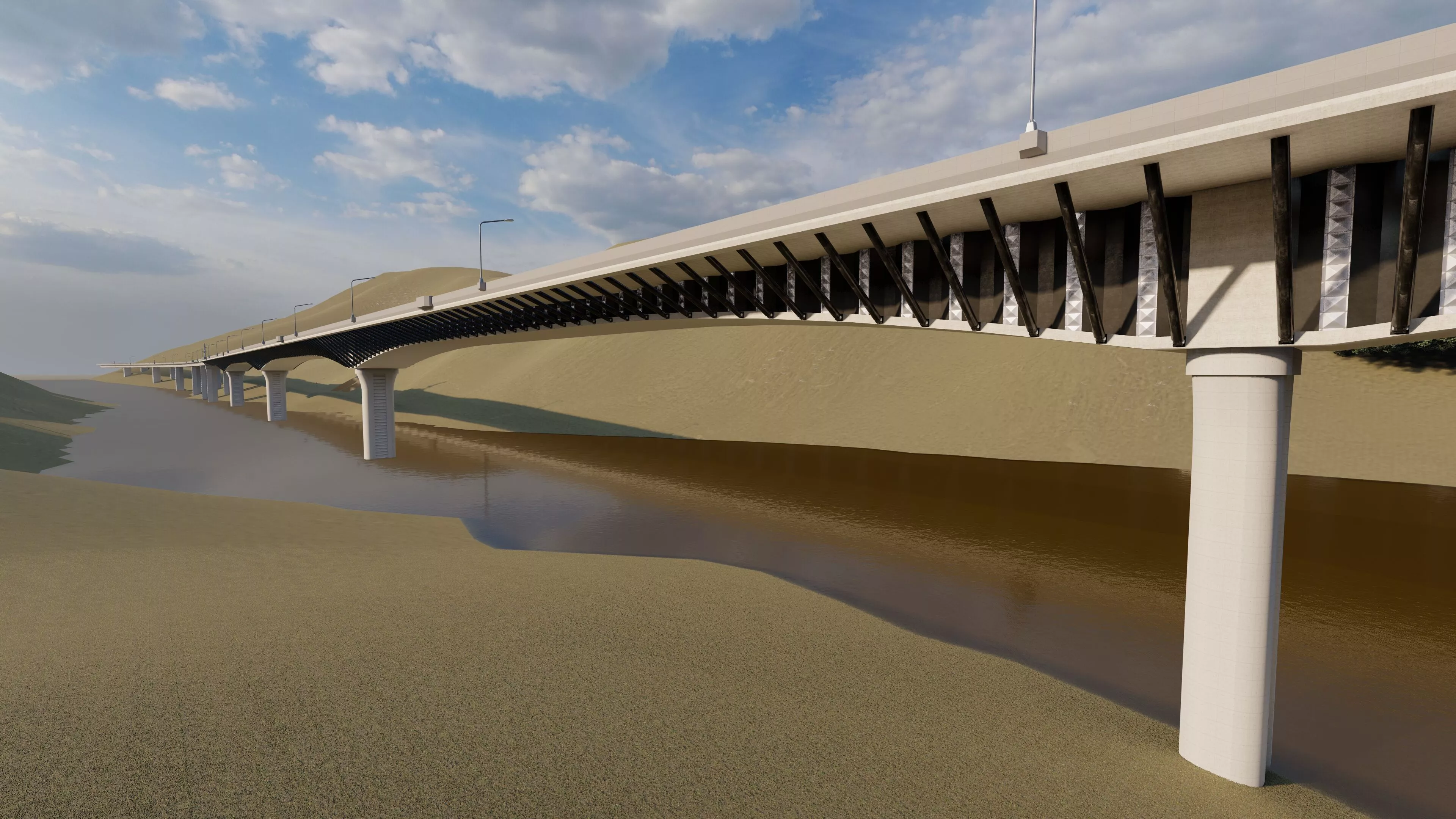 Structural engineering of Metal bridge structure 3D model