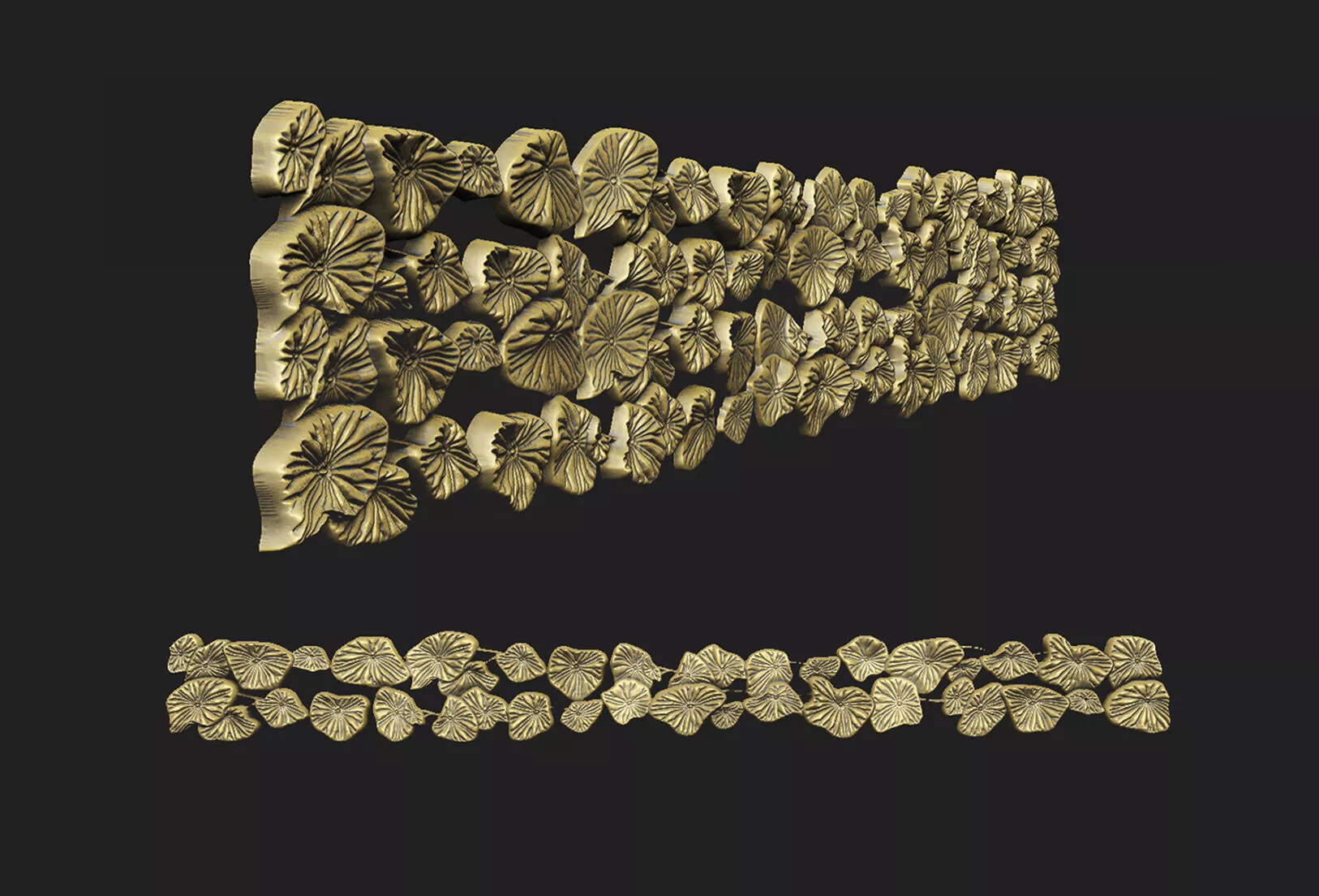 Lotus-leaf water-lily lotus-pattern asian-style botanical-border 3D print model