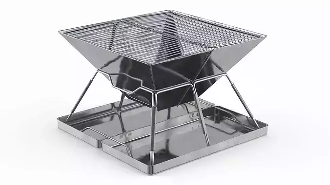 Portable Stainless Steel BBQ Grill 3D model