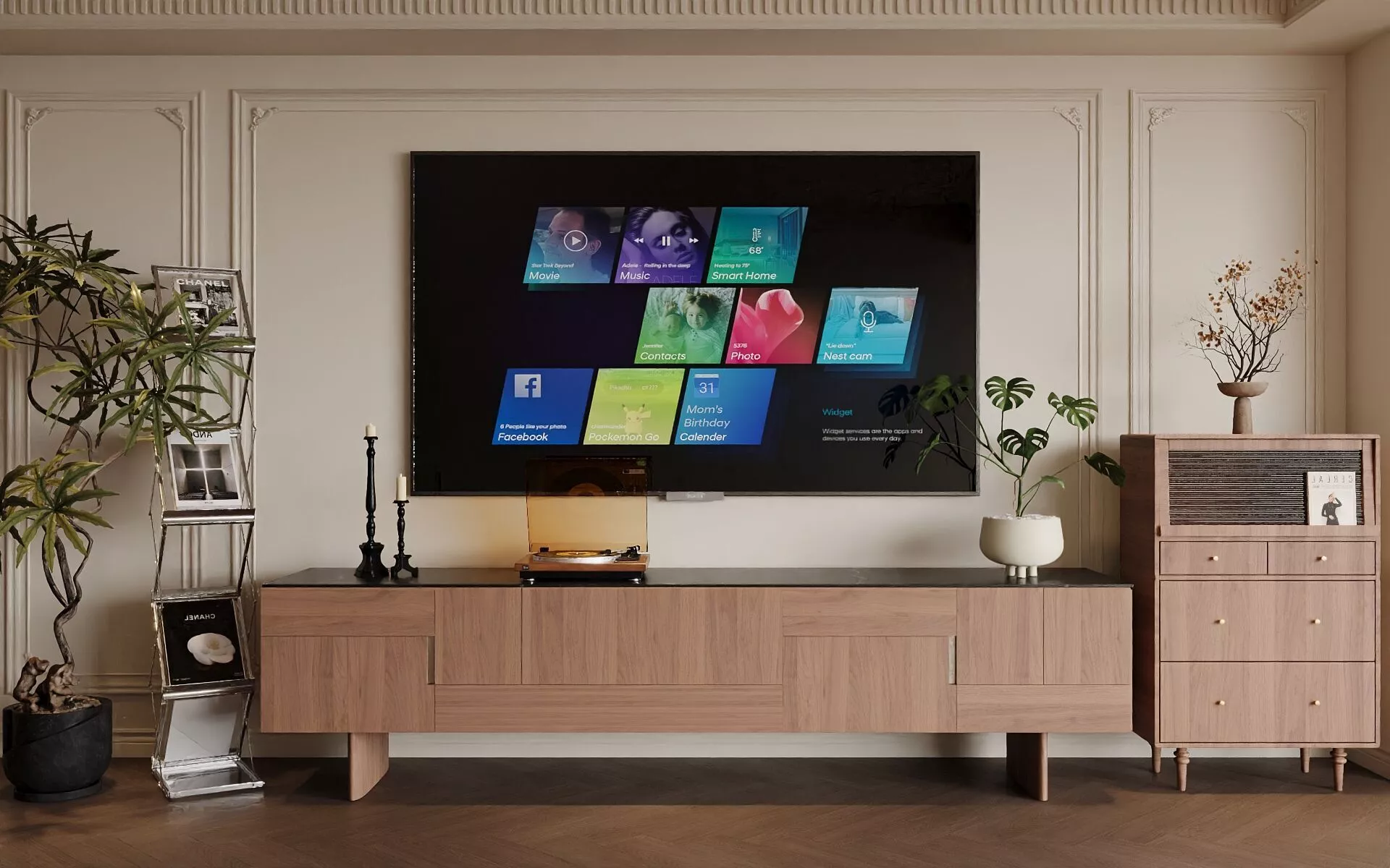 Mid-century modern TV stand 3D model