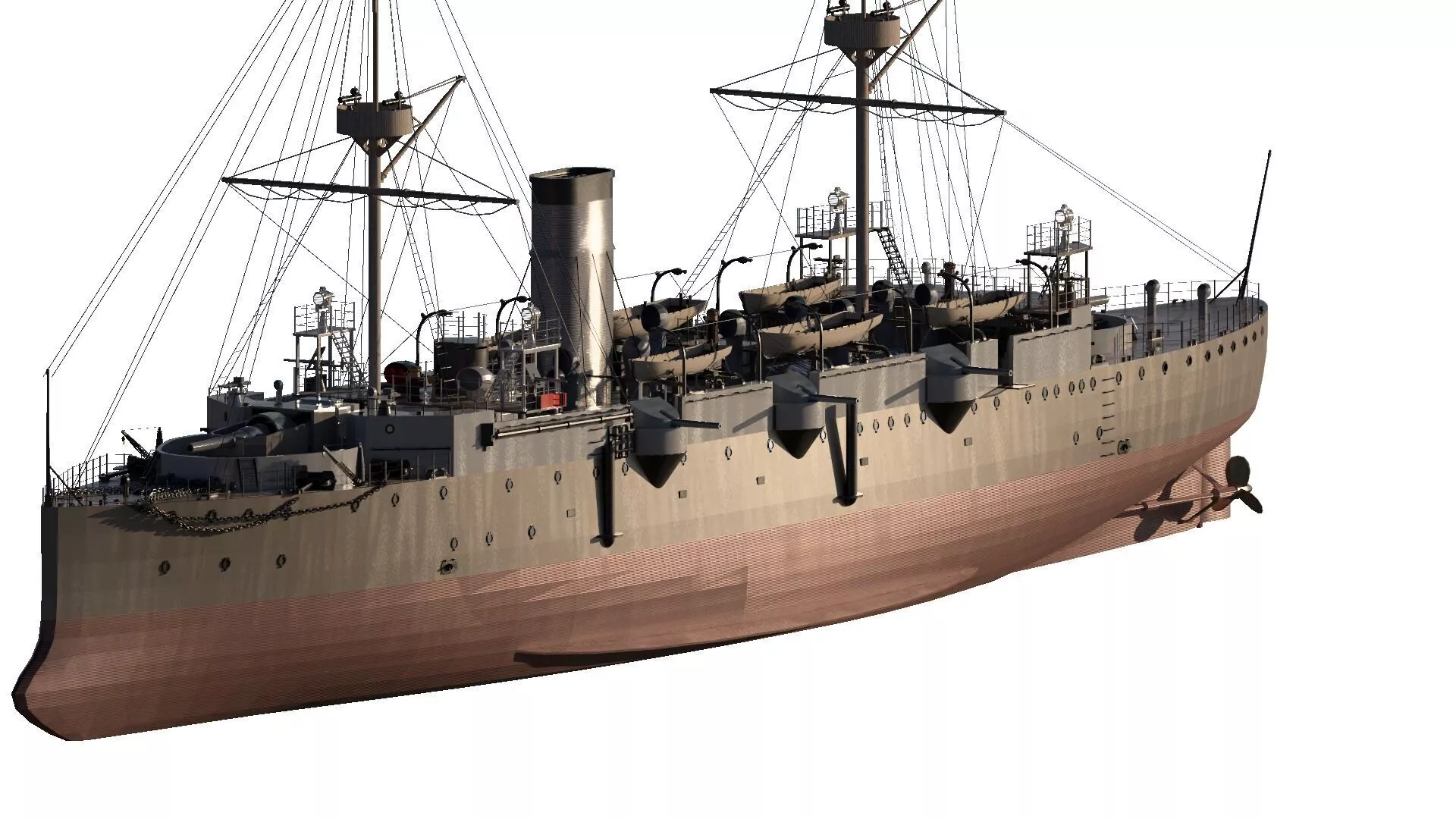 JAPANESE NAVY PROTECTED CRUISER LATE 19TH CENTURY 3D model