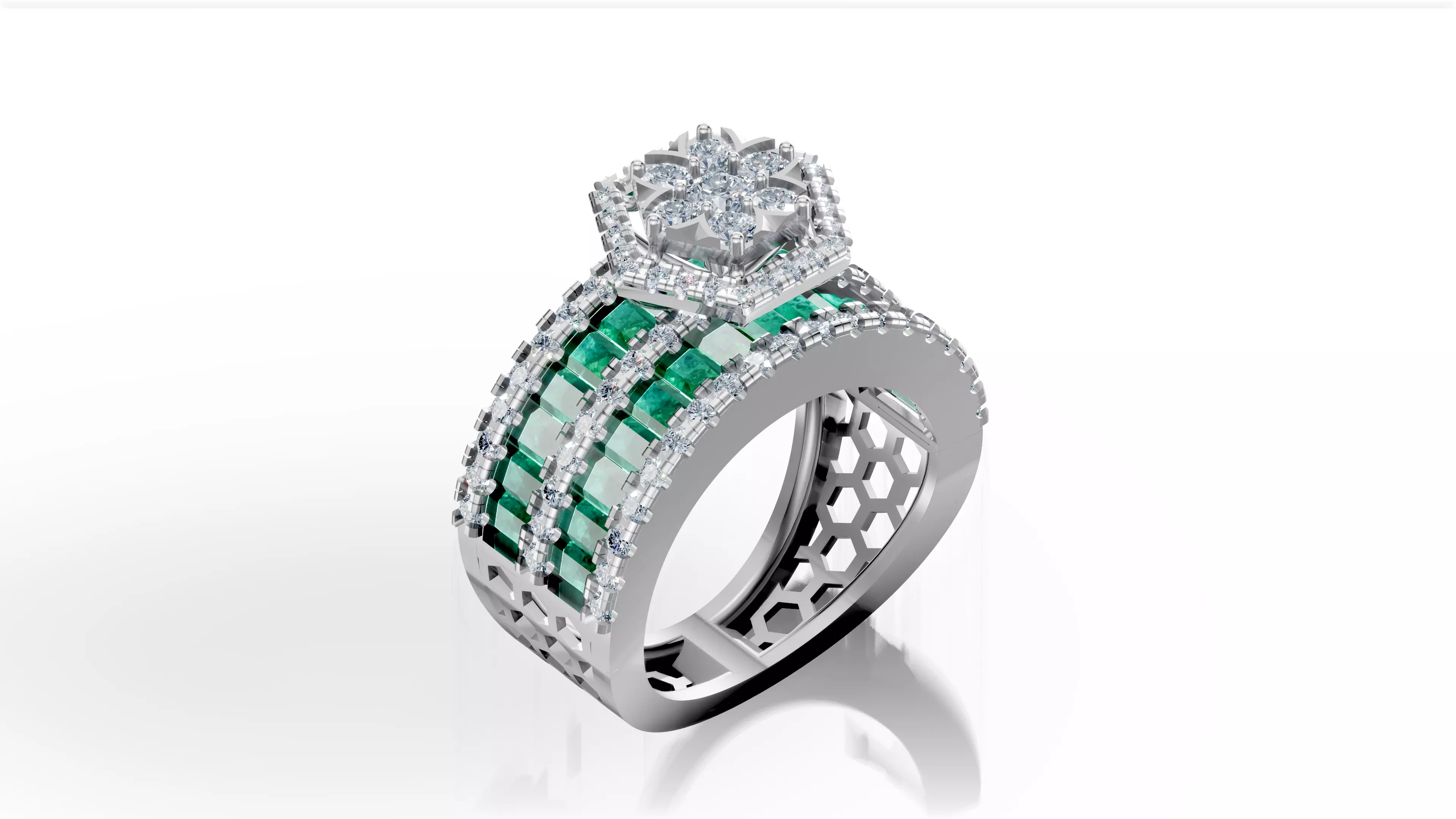 Jardin Emeraude Ring Original Design 3D print model