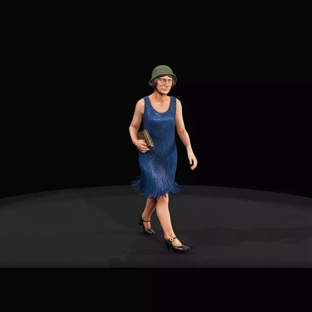 1920S TRAIN PASSENGERS Flapper 3D print model