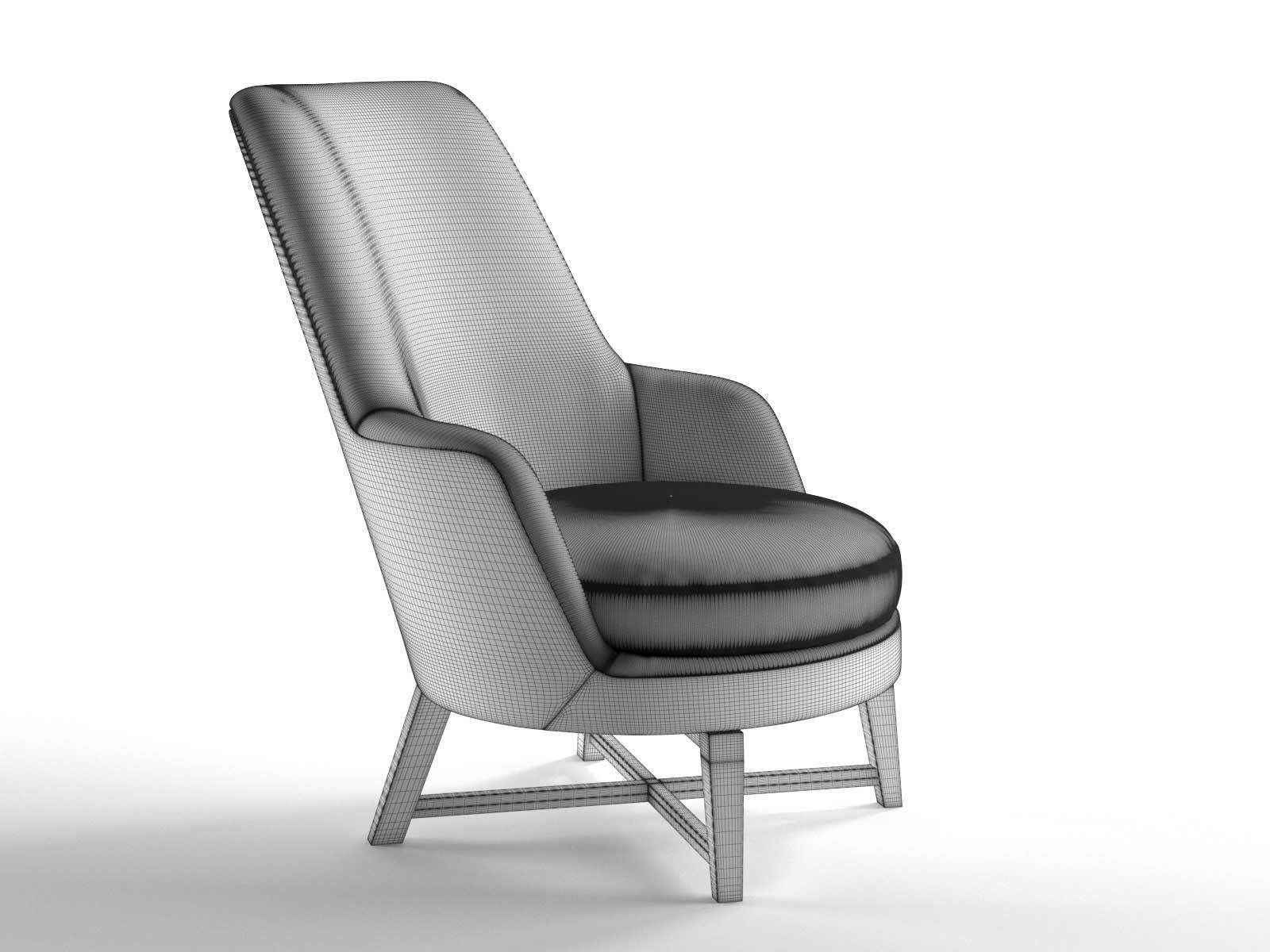 Guscio Soft Armchair 3D model_1