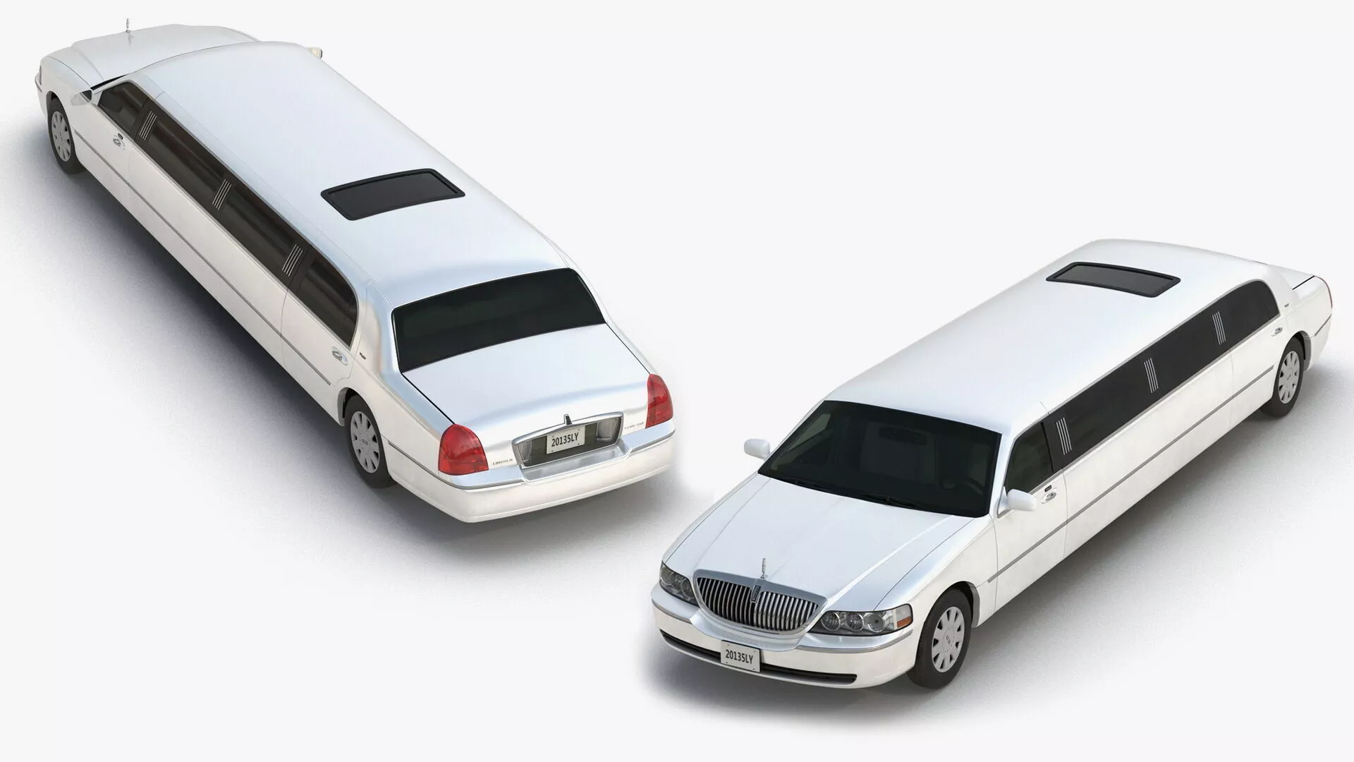Luxury Lincoln Stretch Limousine Rigged for Maya 3D model