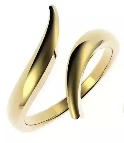 Ladies Open Top Curved Ring 3D print model