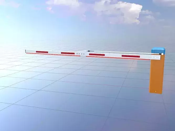 Electromechanical barrier with articulated joint 4m  Animated