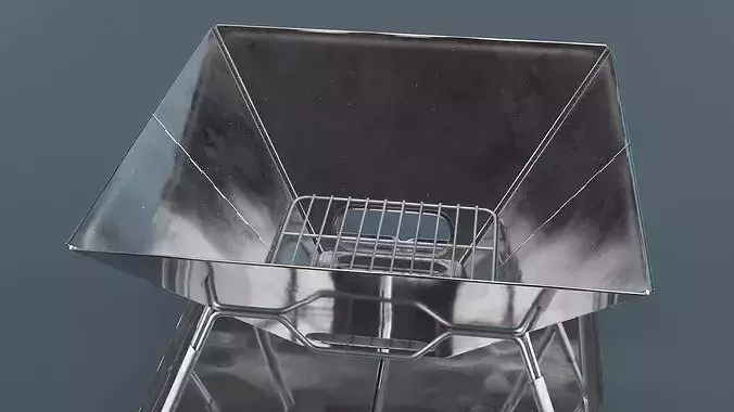 Steel Portable Fire Pit 3D model 4