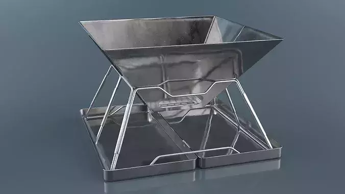 Steel Portable Fire Pit 3D model 3