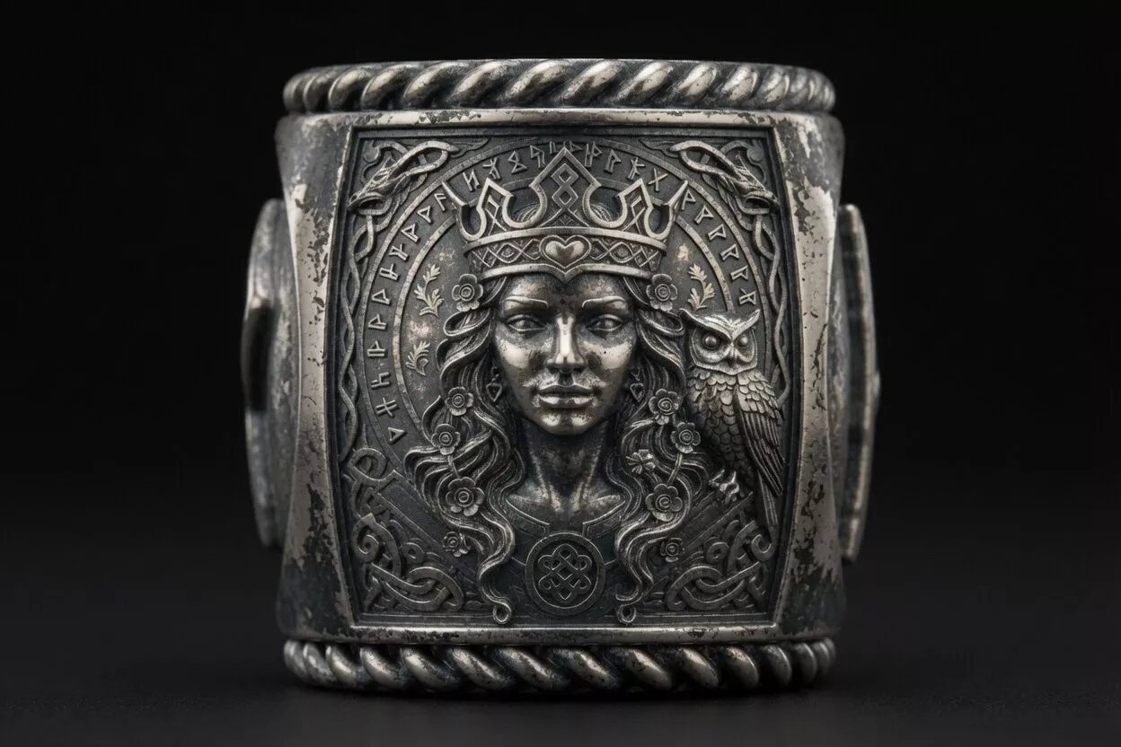 Freya Paracord Bead Norse Goddess Owl Viking EDC Lanyard Bead 3D print model