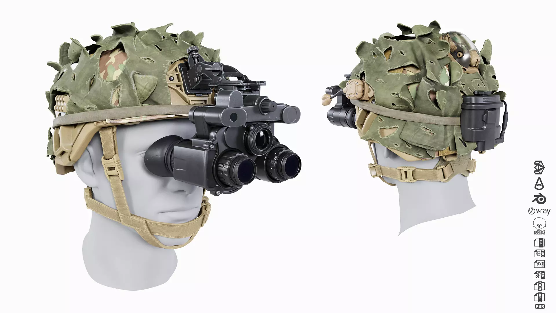 IHPS Helmet Gen II - PSQ-42 ENVG-B Low-poly 3D model