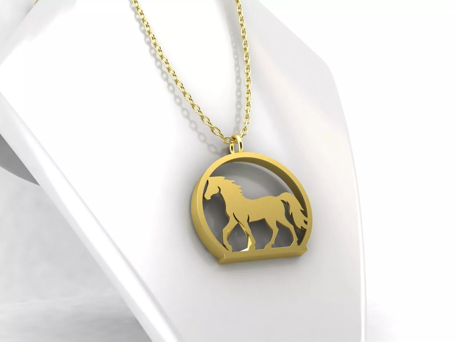 Horse Clipart Jewelry Pendant 3D STL and DXF for laser 3D print model