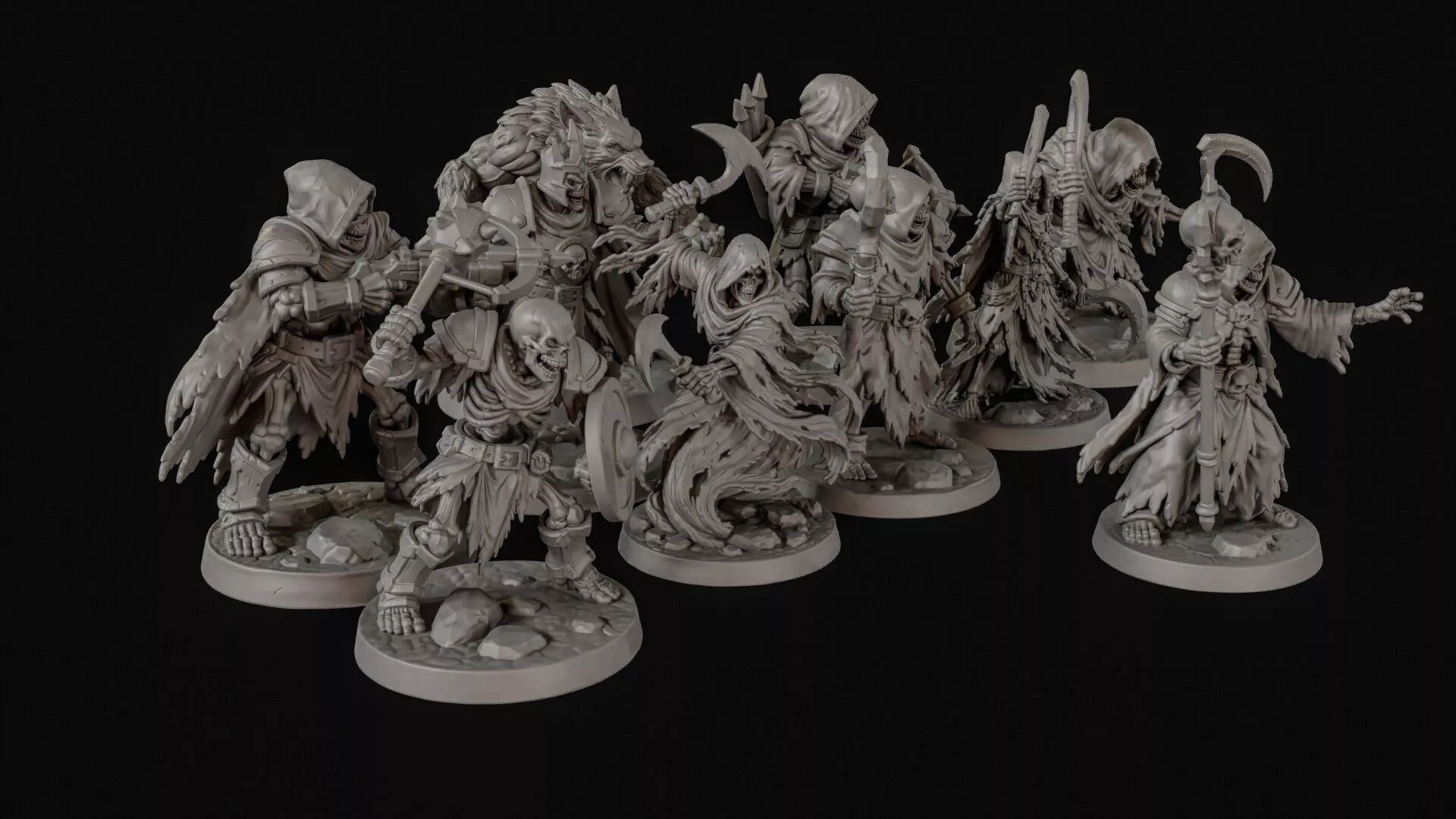 Dark Fantasy Miniatures Pack 3 3D Print Ready 3D print model